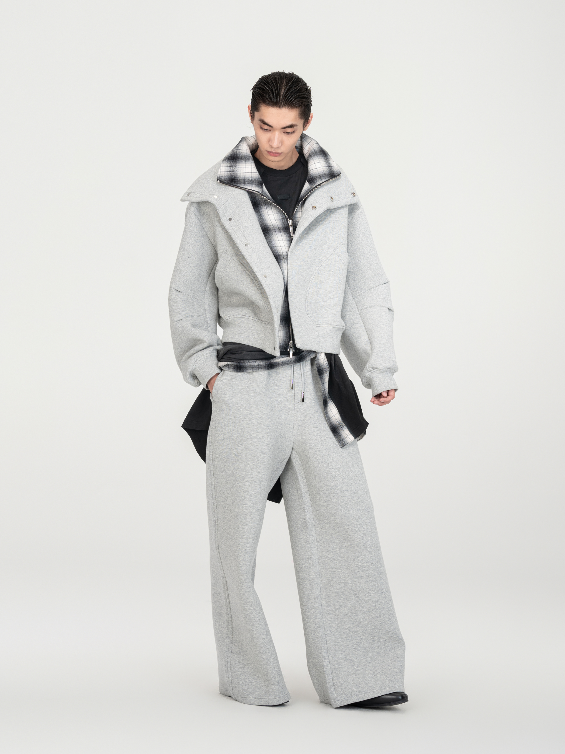 GREY SCUBA KNIT JACKET