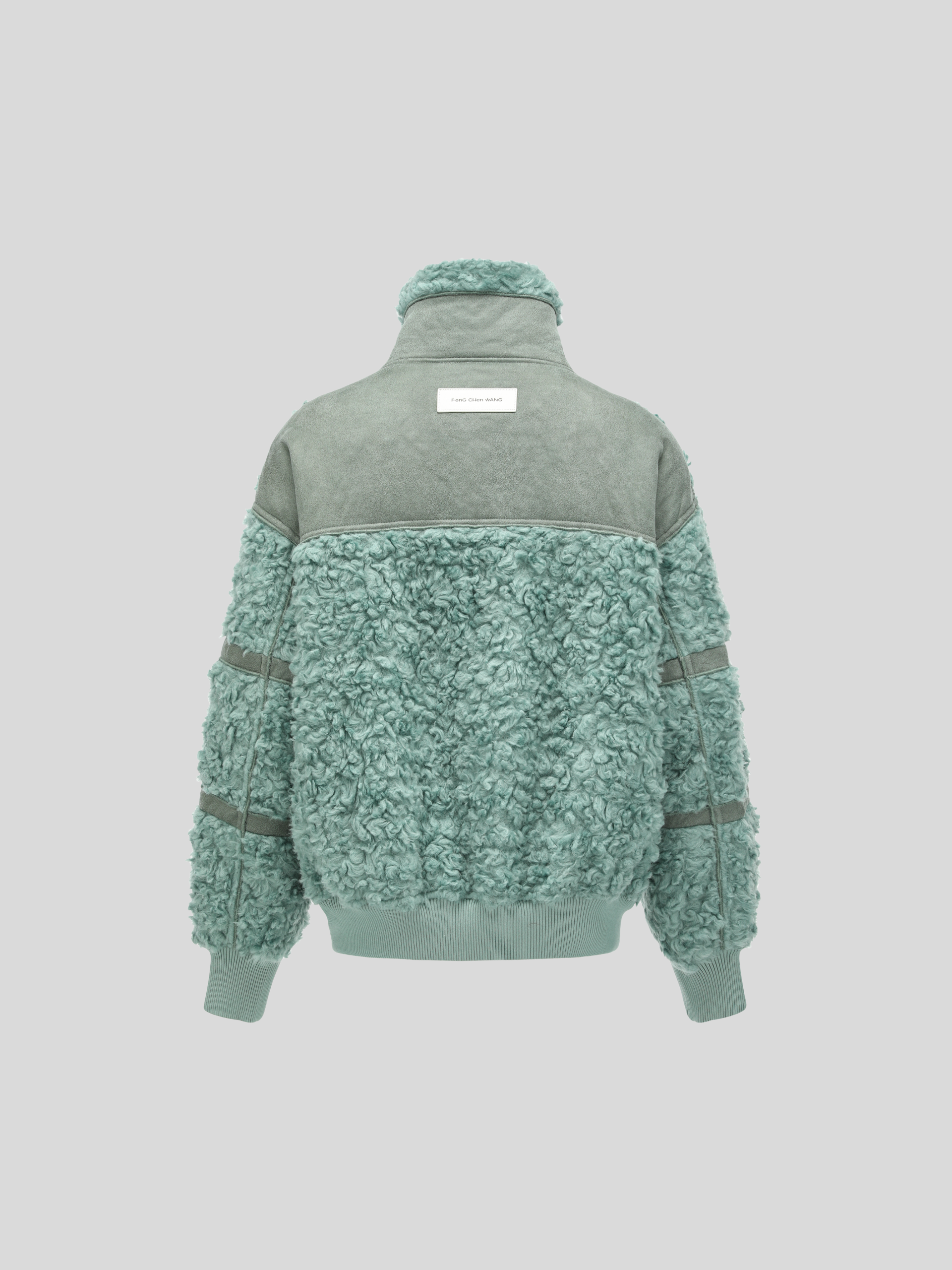 FAUX SHEARLING STAND-COLLAR JACKET