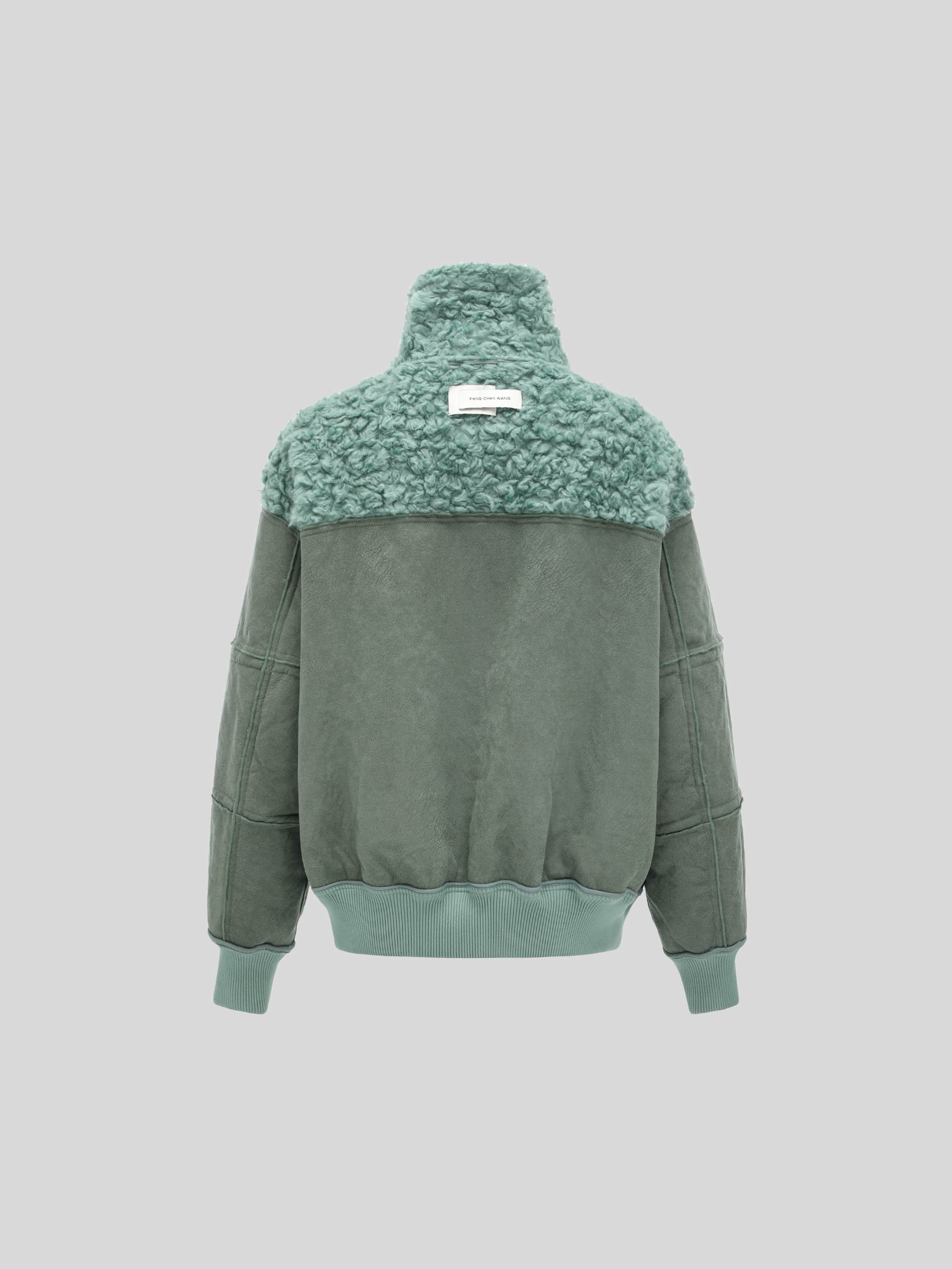 FAUX SHEARLING STAND-COLLAR JACKET