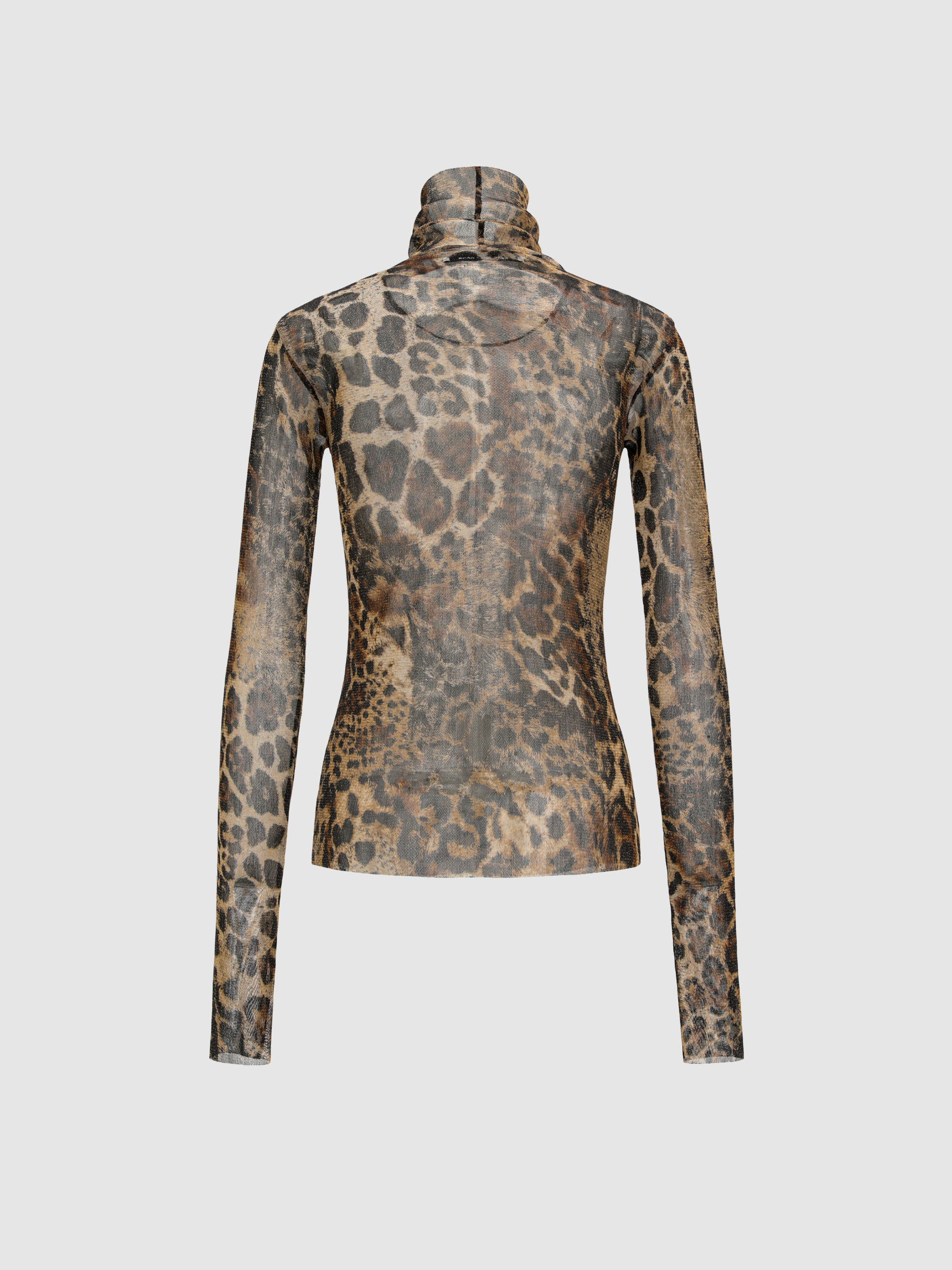 LEOPARD PRINT HIGH NECK LONG SLEEVE