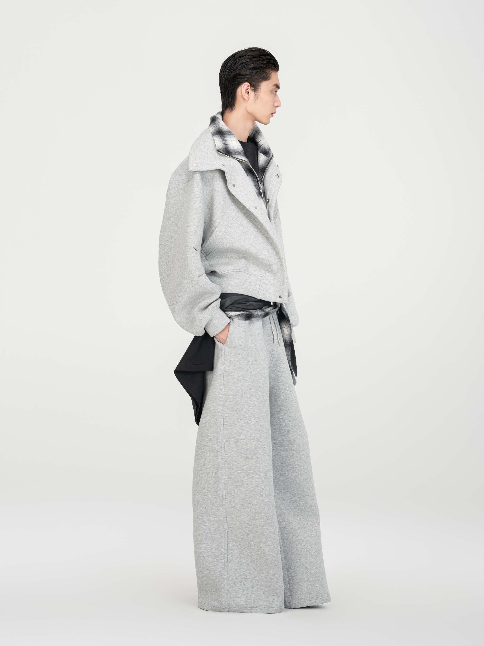 GREY SCUBA KNIT JACKET
