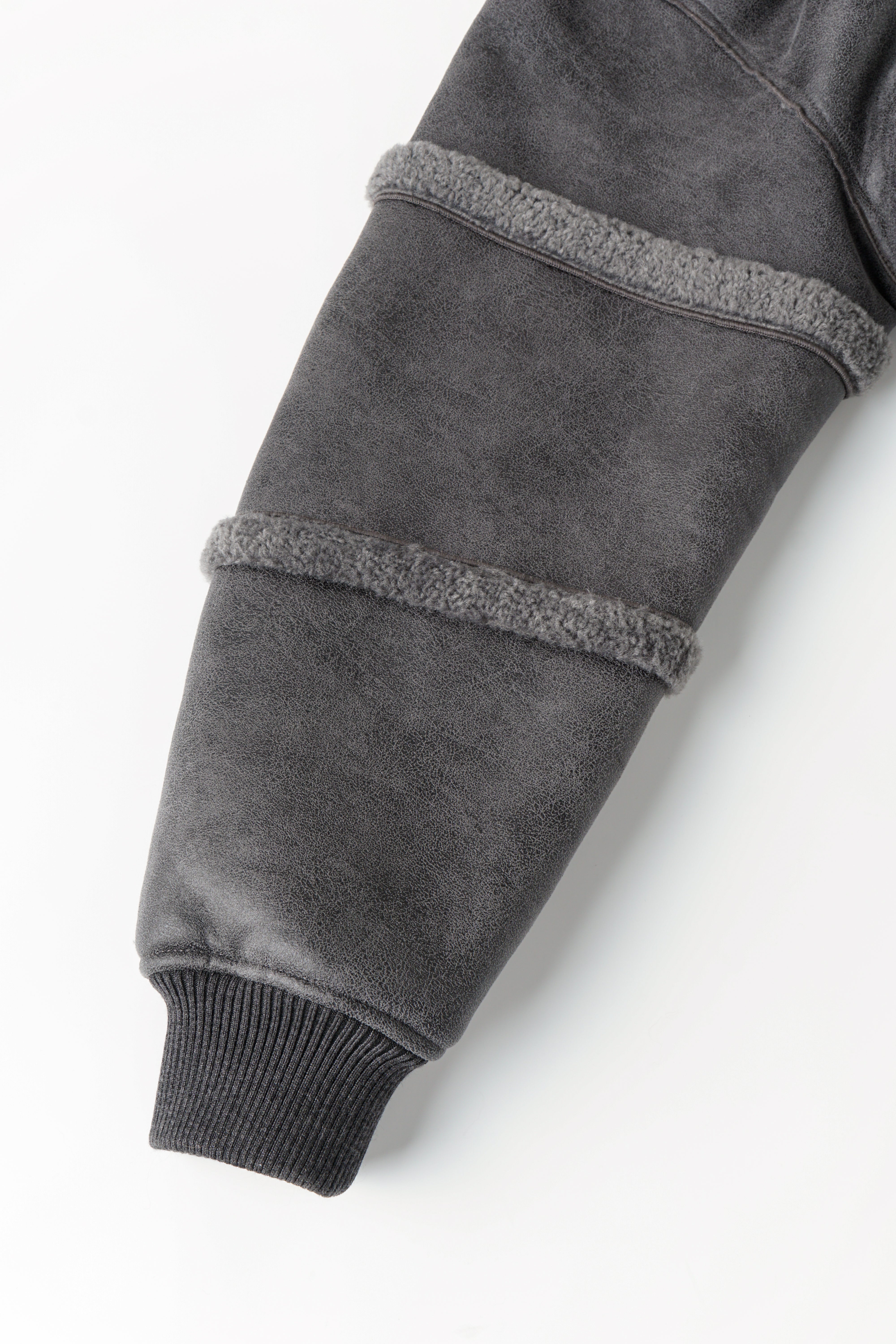 REVERSIBLE FAUX SHEARLING STAND-COLLAR JACKET
