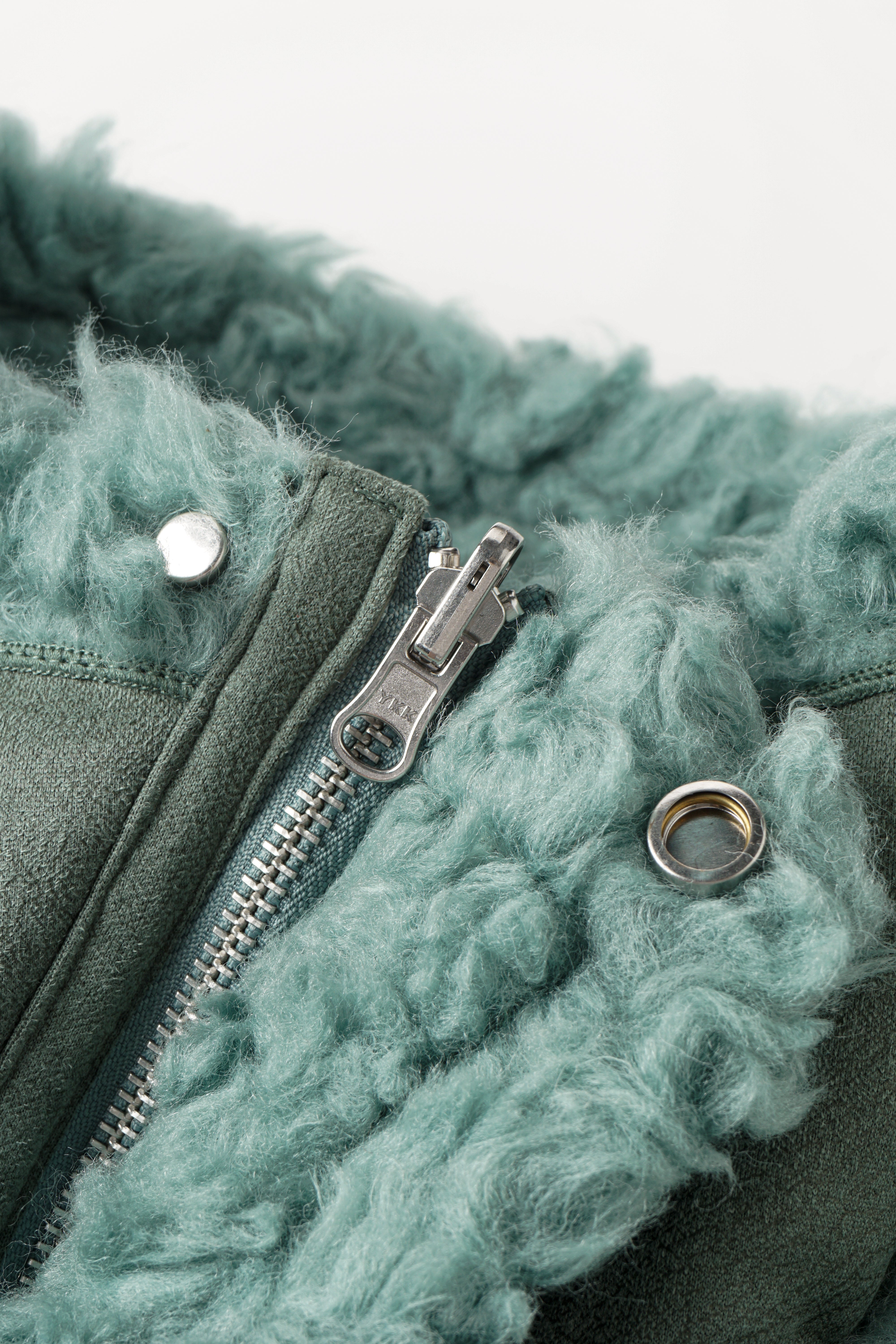 FAUX SHEARLING STAND-COLLAR JACKET