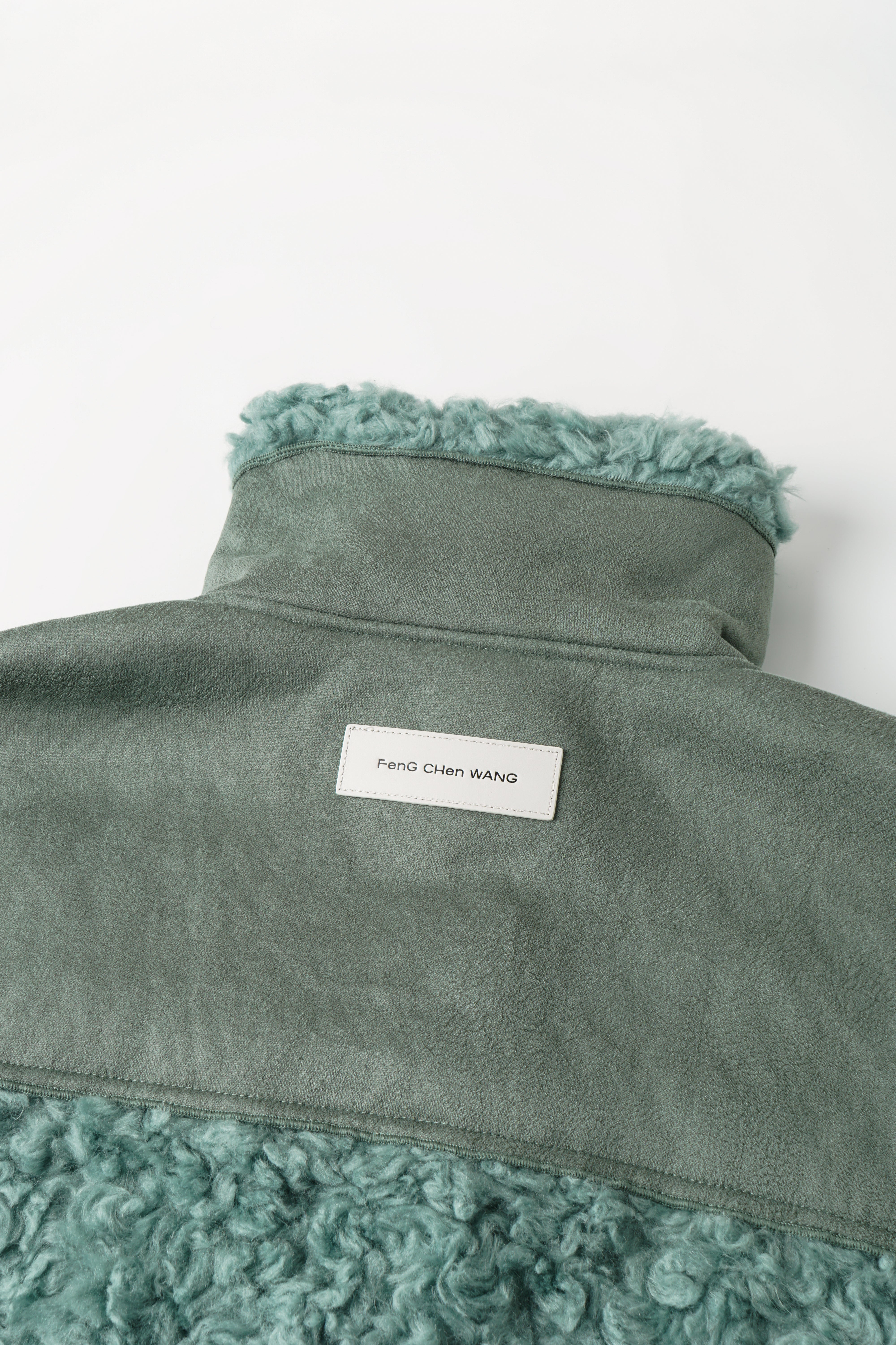 FAUX SHEARLING STAND-COLLAR JACKET