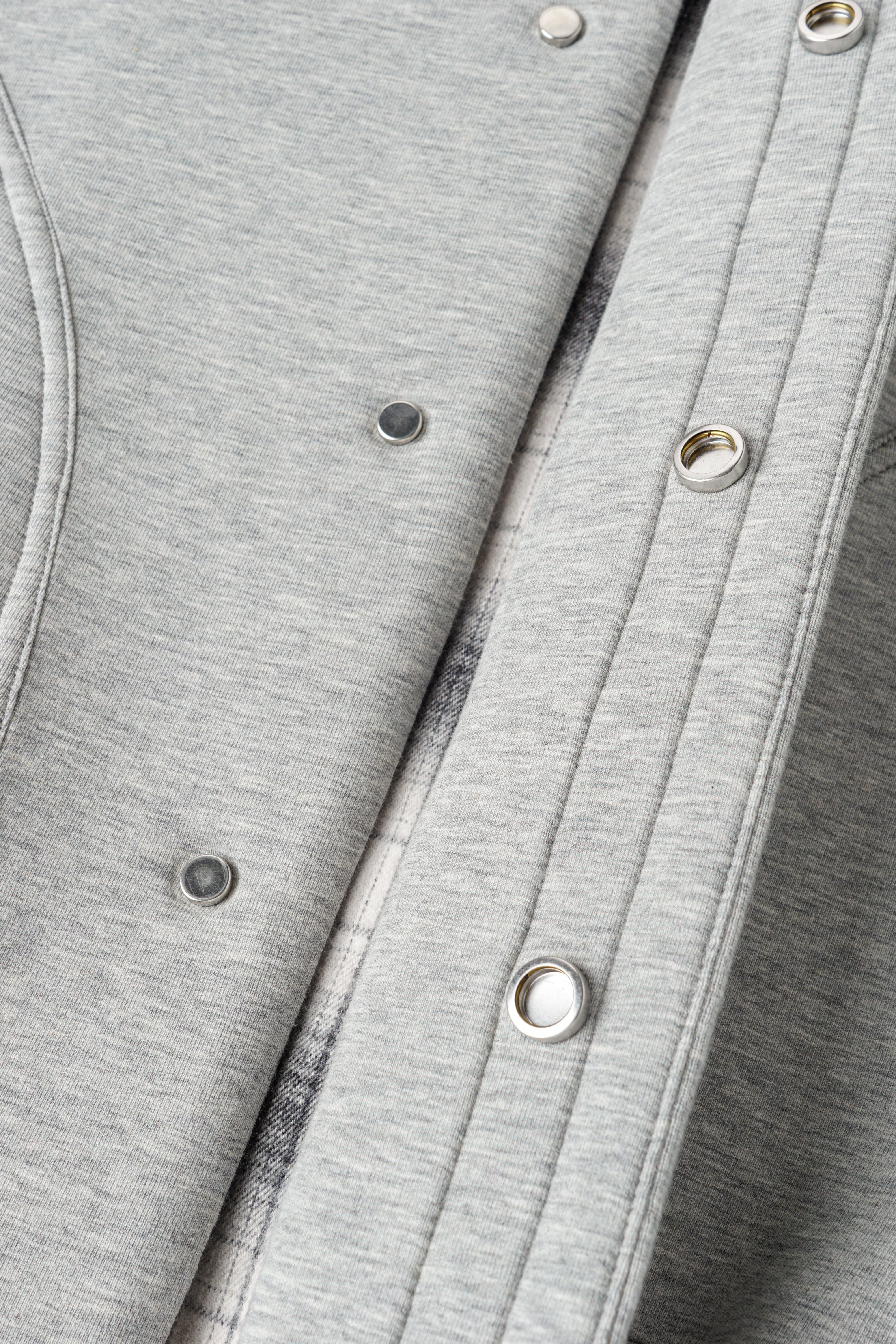 GREY COLOR-BLOCKED PLAID SPACER FABRIC JACKET - Feng Chen Wang