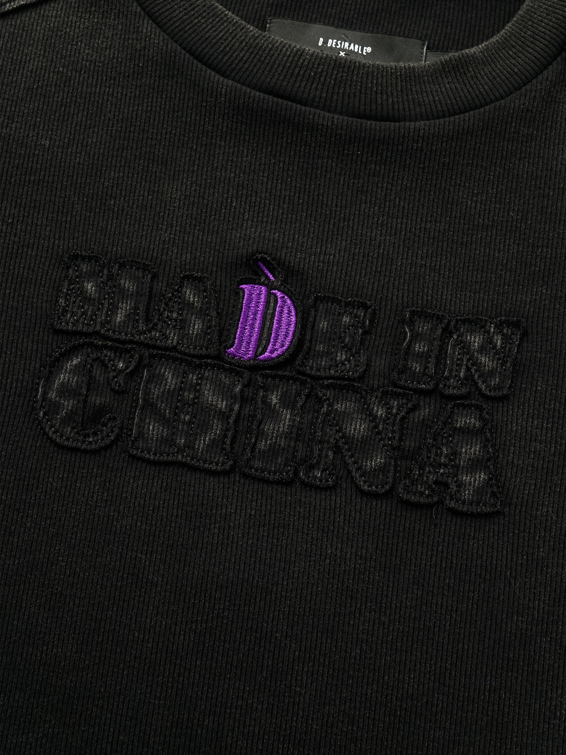 BLACK WASHED DECONSTRUCTED TOP