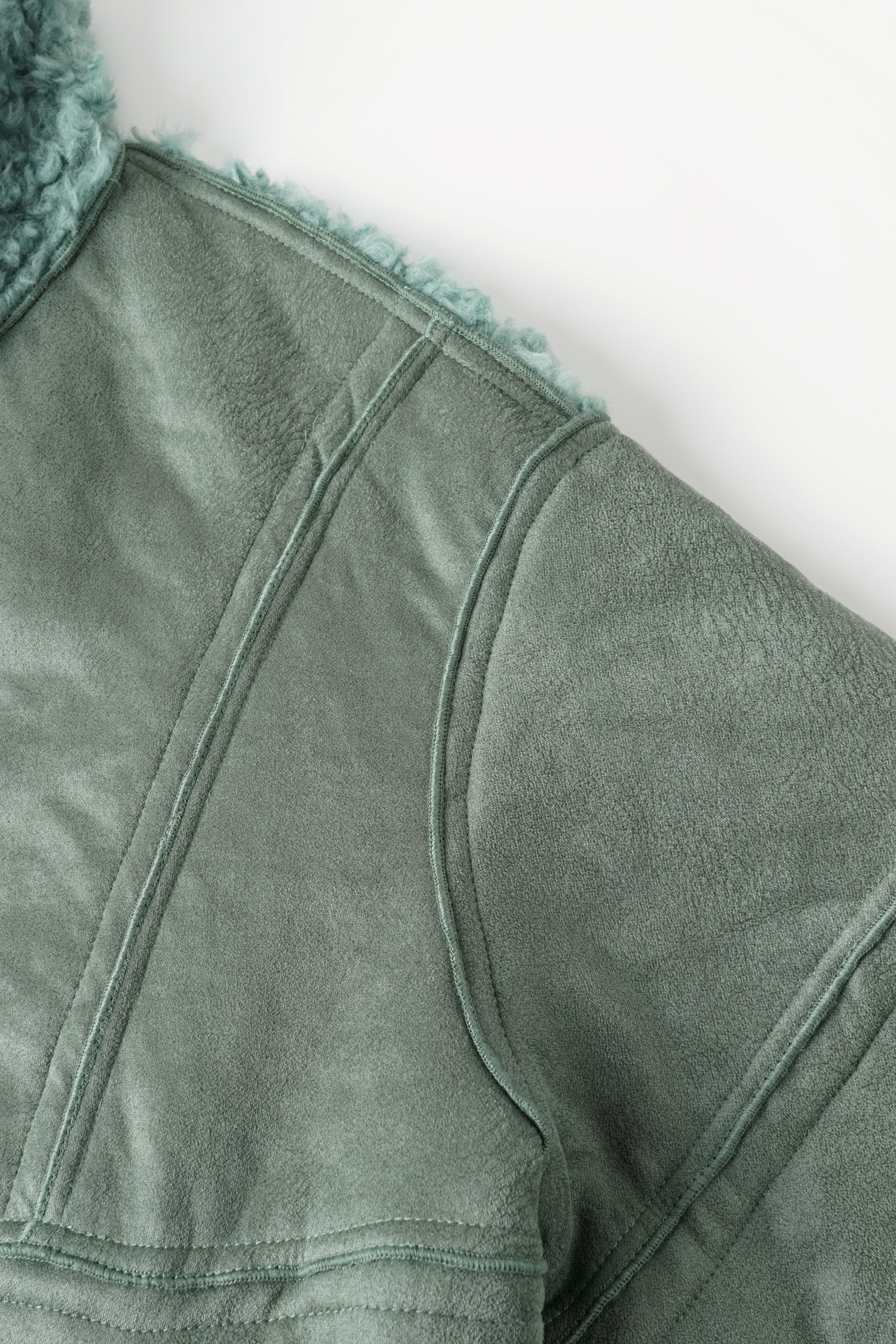 FAUX SHEARLING STAND-COLLAR JACKET