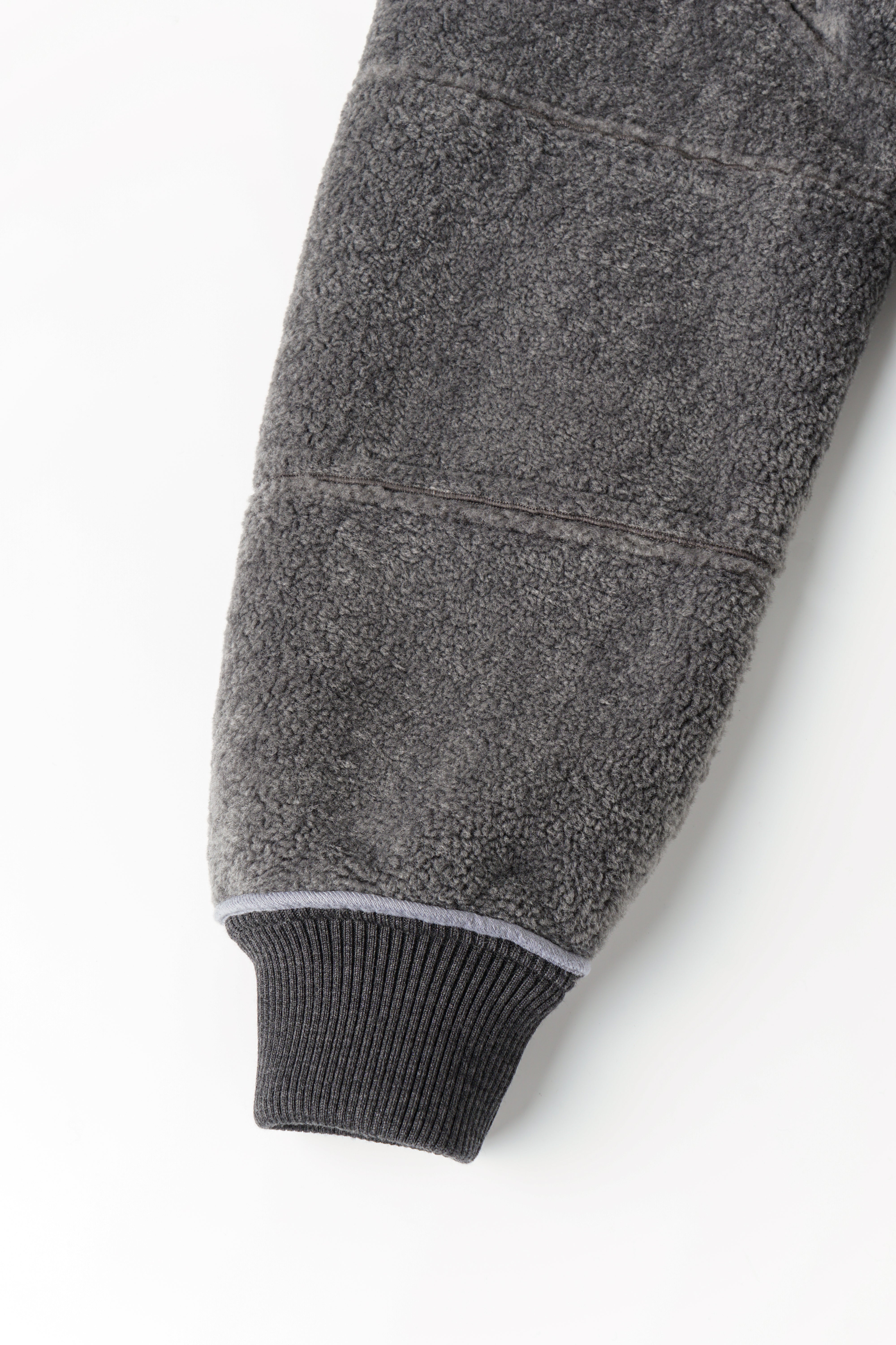 REVERSIBLE FAUX SHEARLING STAND-COLLAR JACKET