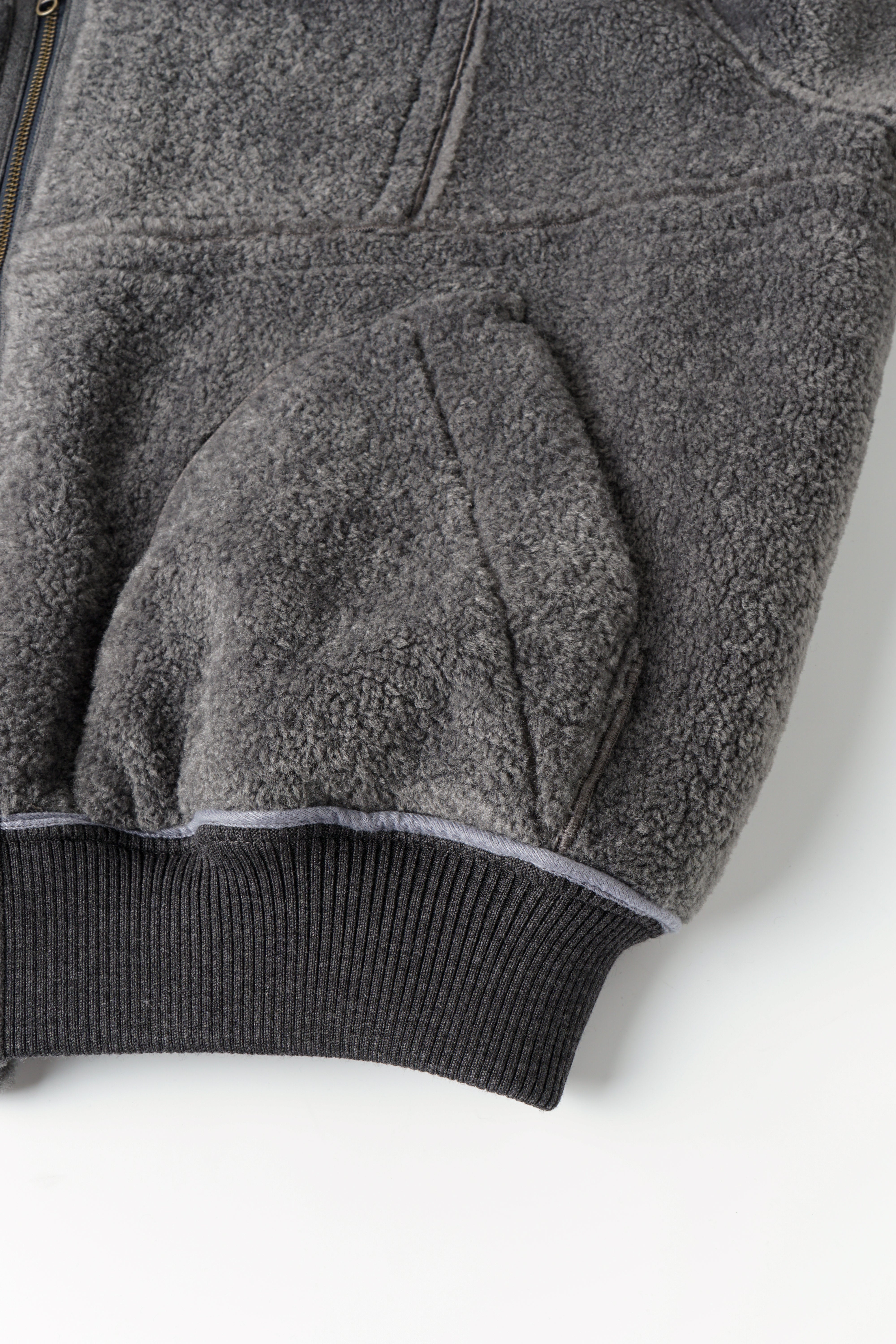 REVERSIBLE FAUX SHEARLING STAND-COLLAR JACKET