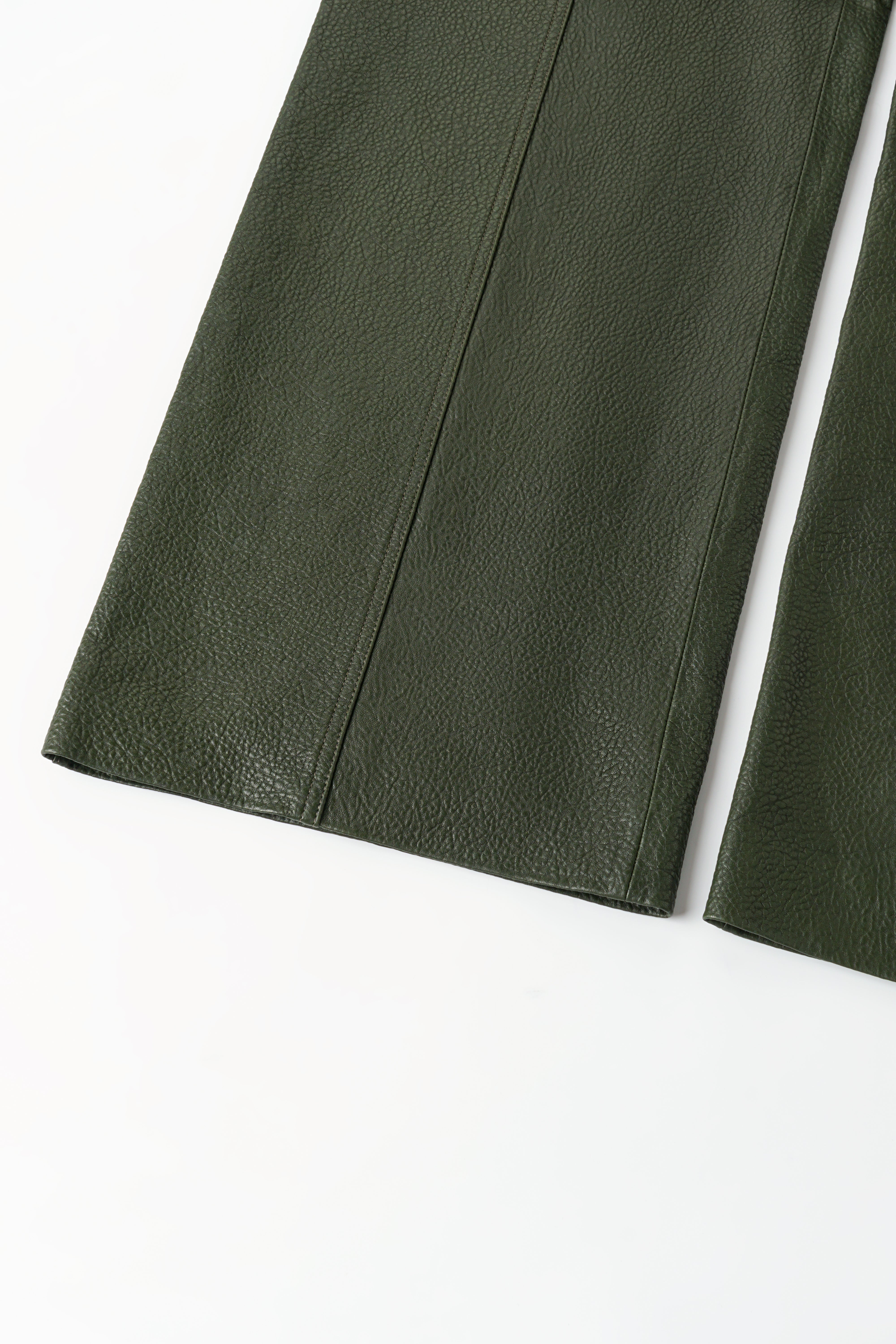 STRAIGHT-LEG CASUAL LEATHER PANTS