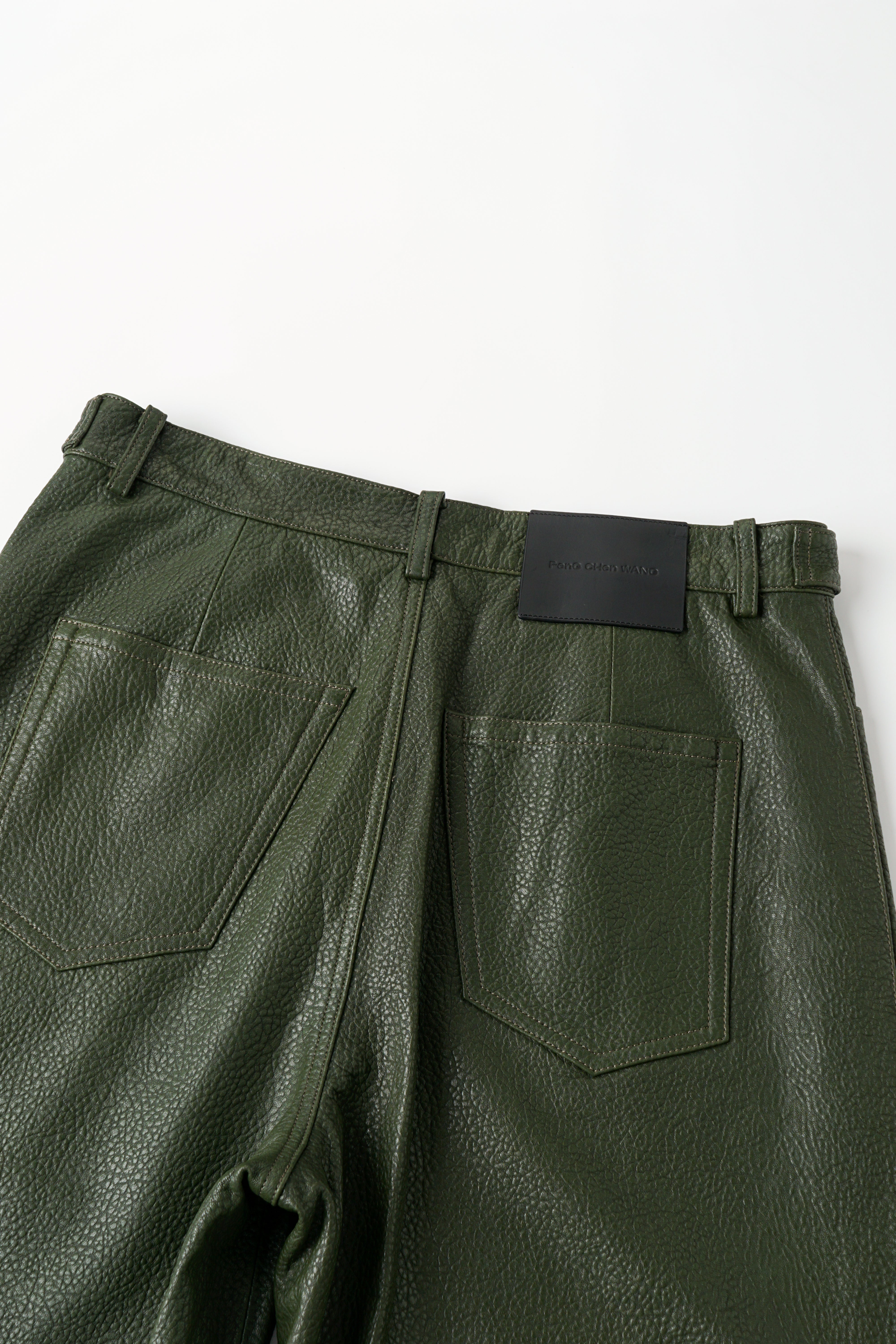 STRAIGHT-LEG CASUAL LEATHER PANTS