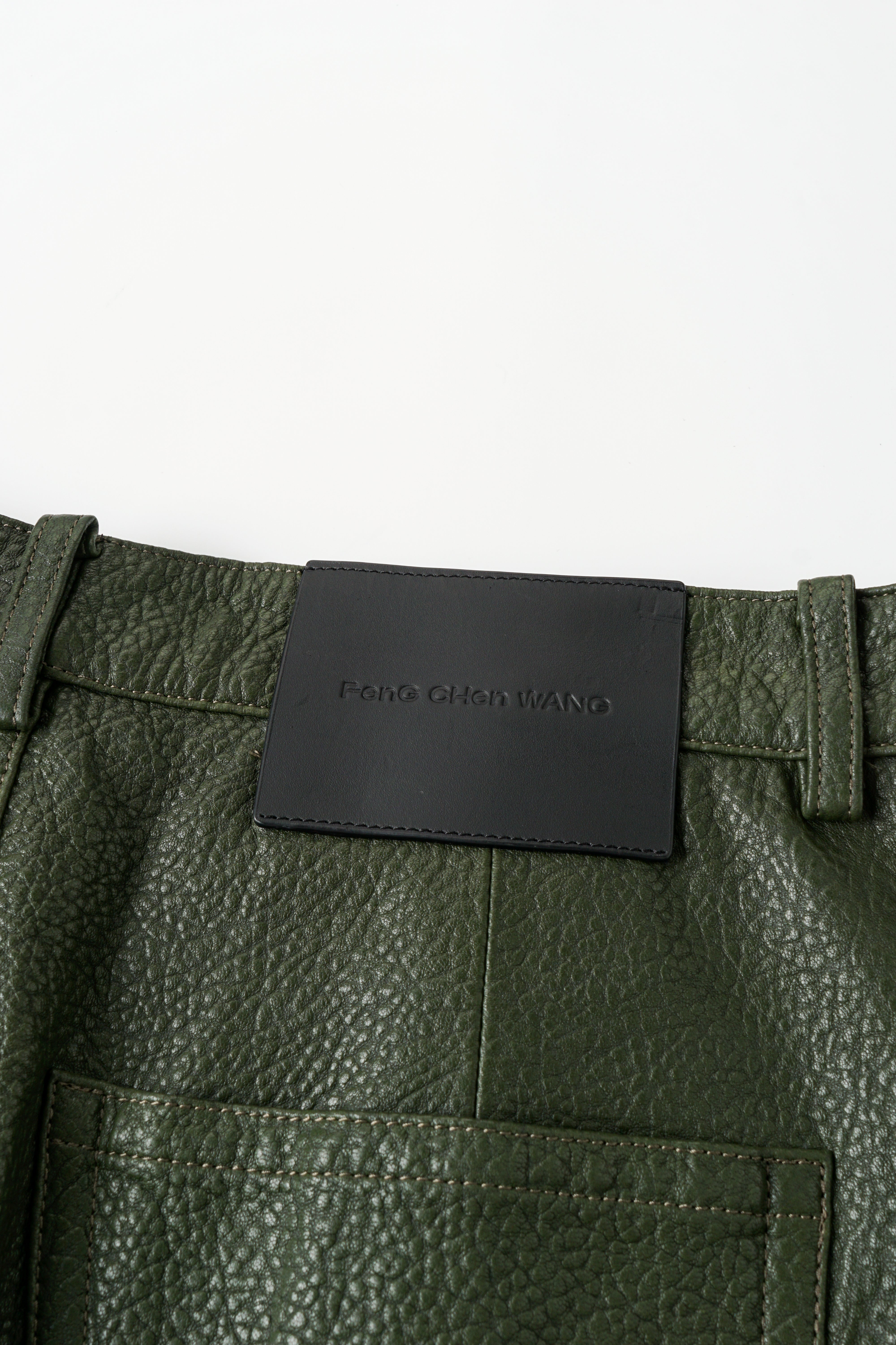 STRAIGHT-LEG CASUAL LEATHER PANTS