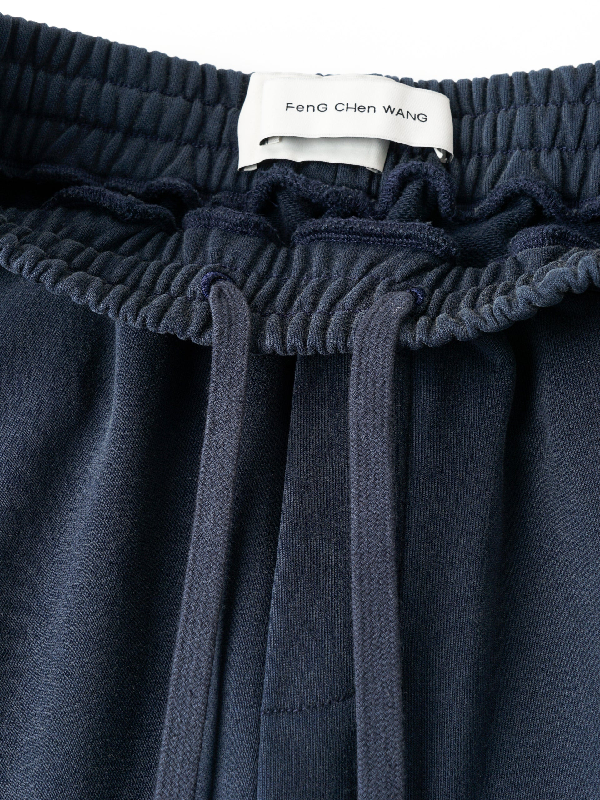 NAVY PLAID-PANEL PANTS