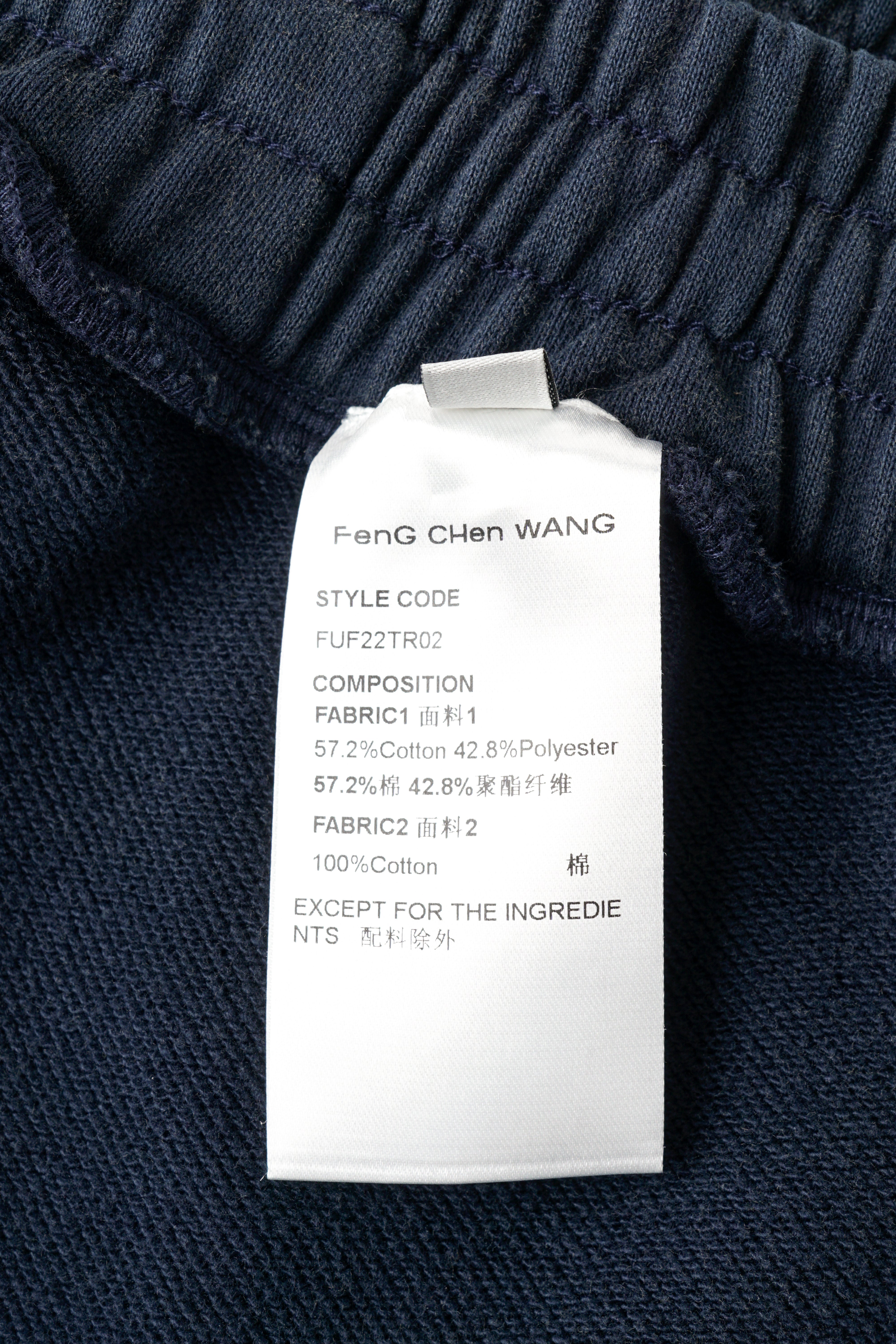 NAVY PLAID-PANEL PANTS
