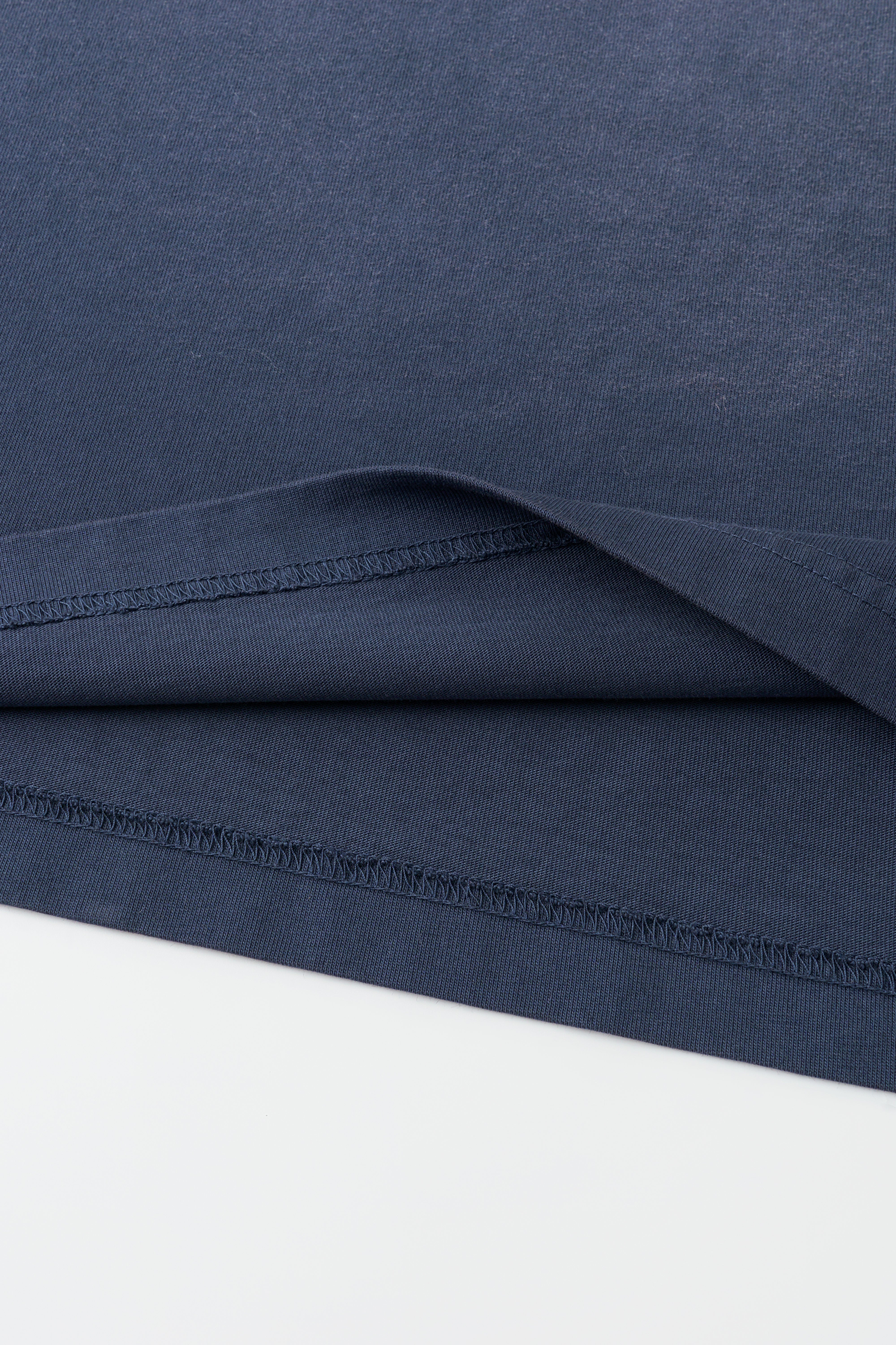 NAVY GRADIENT WASHED PATCHWORK LONG-SLEEVE T-SHIRT - Feng Chen Wang