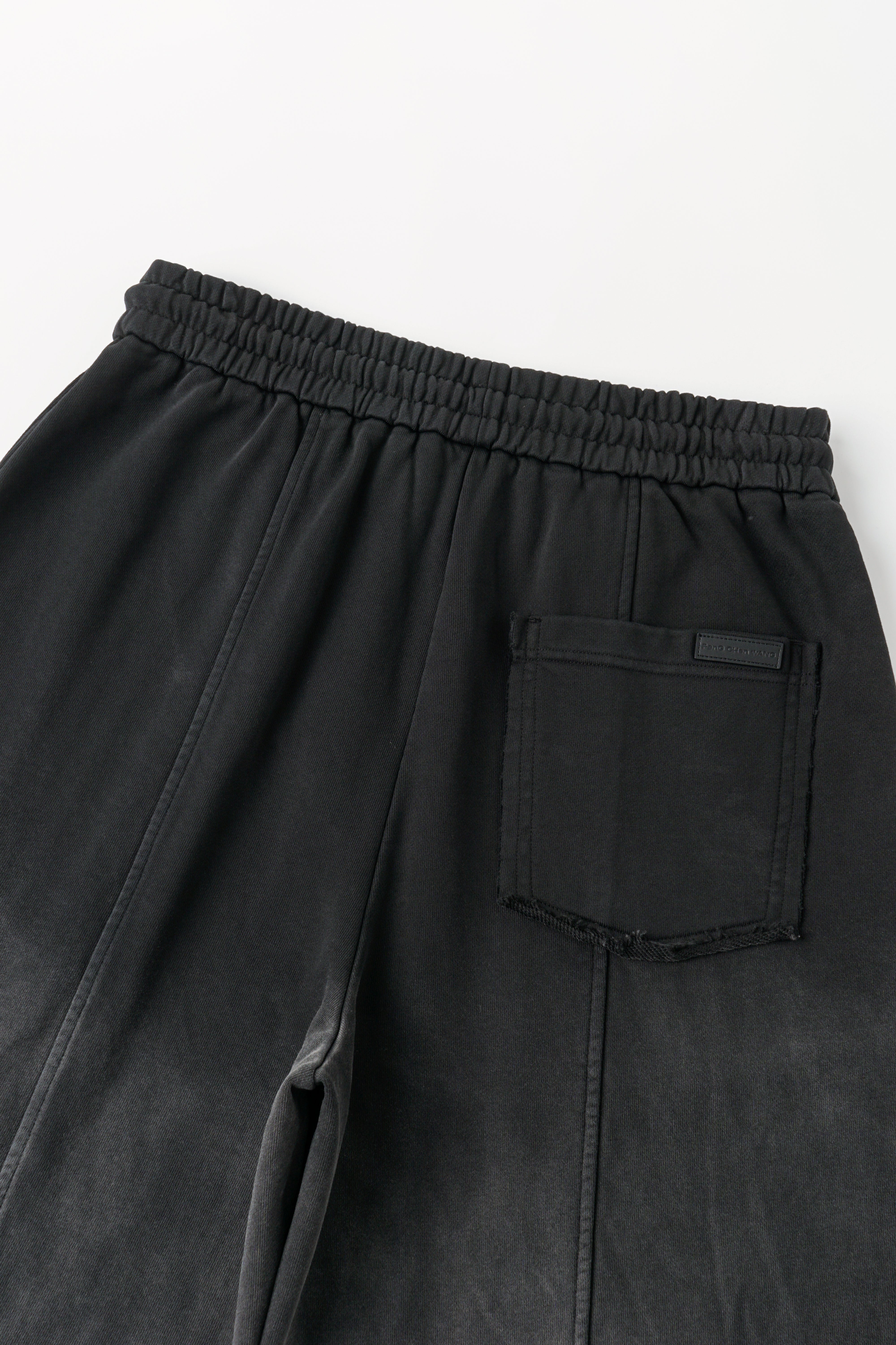 BLACK-GREY WASHED DYED PANTS - Feng Chen Wang