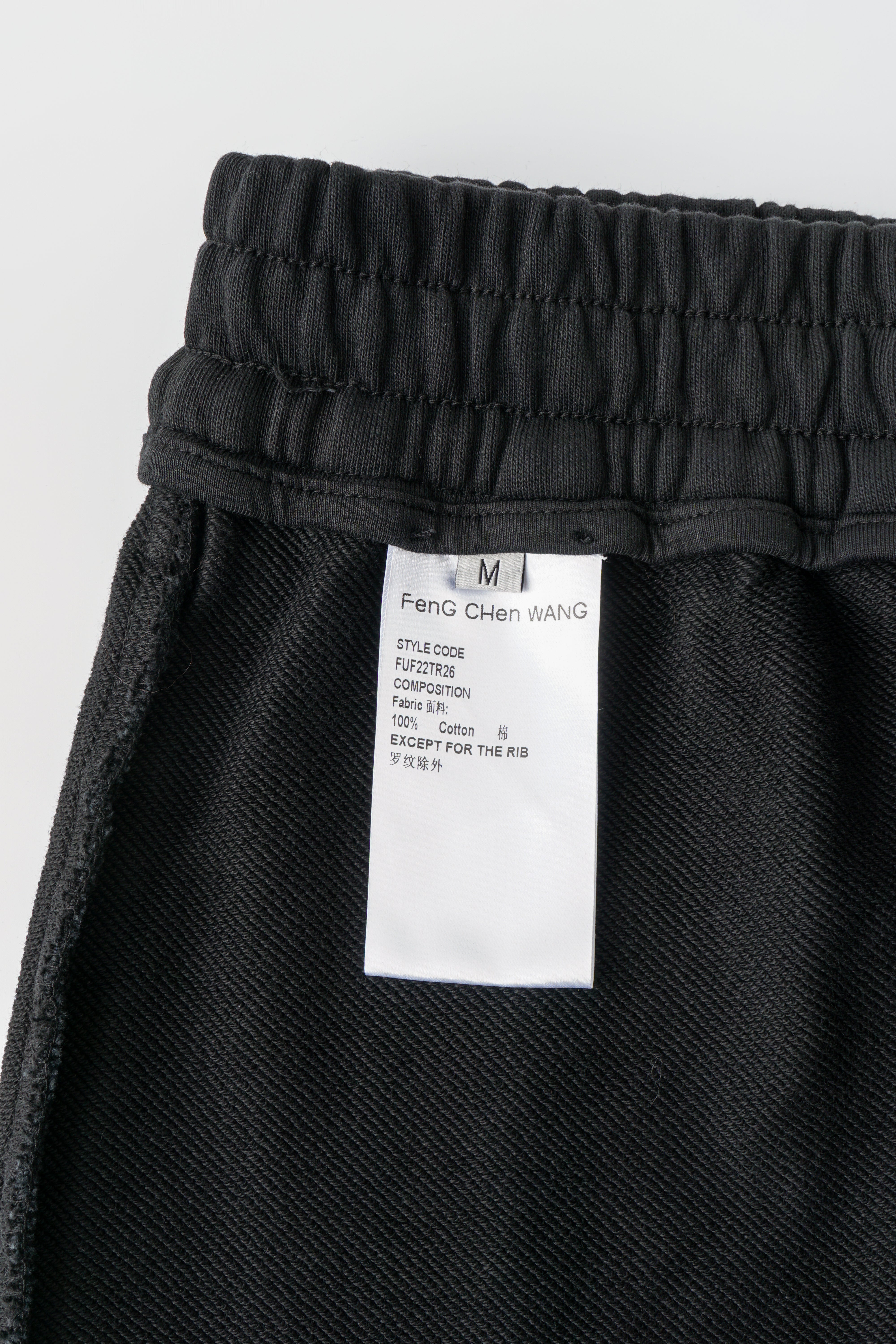 BLACK-GREY WASHED DYED PANTS - Feng Chen Wang