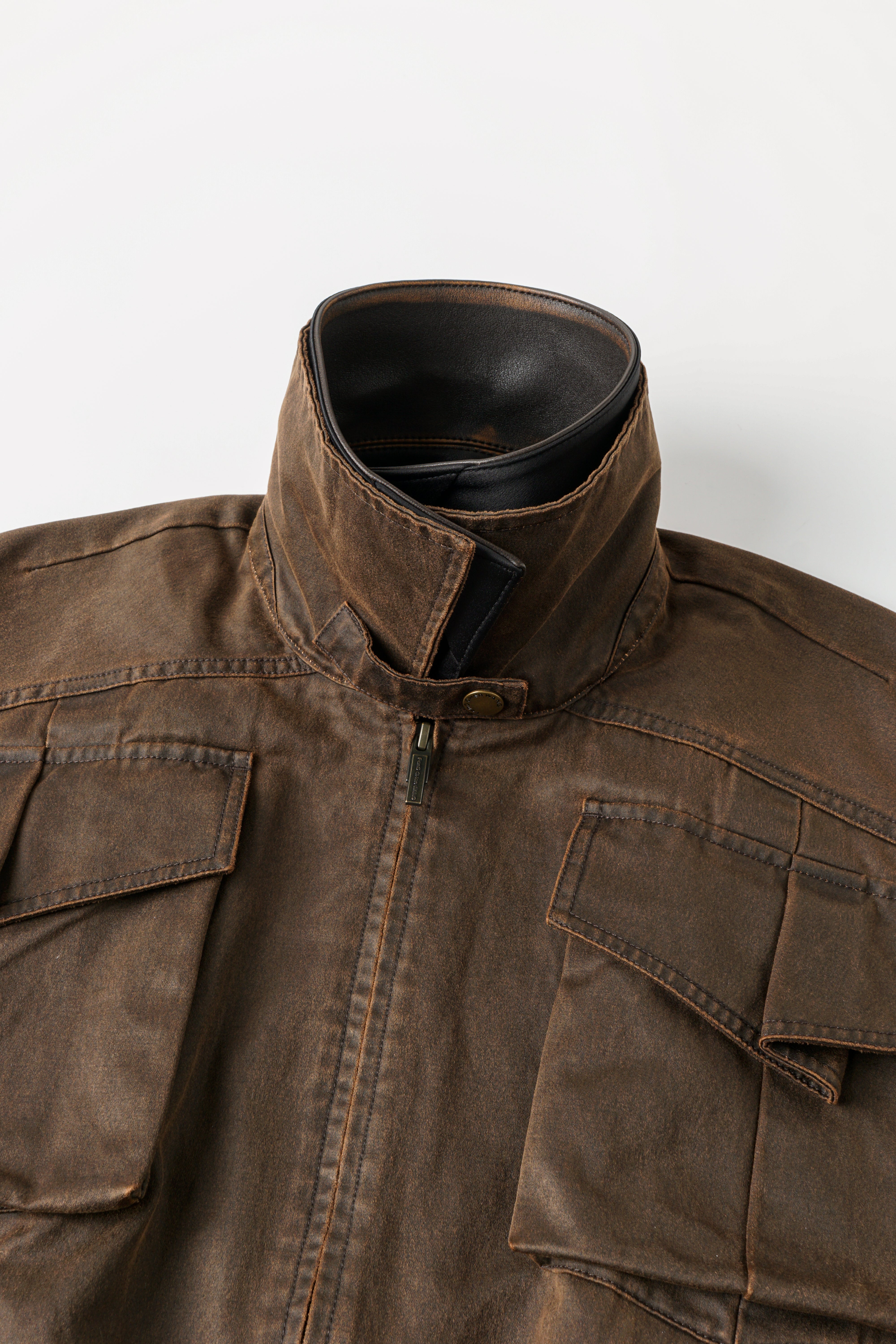 BROWN ELASTIC WAIST JACKET