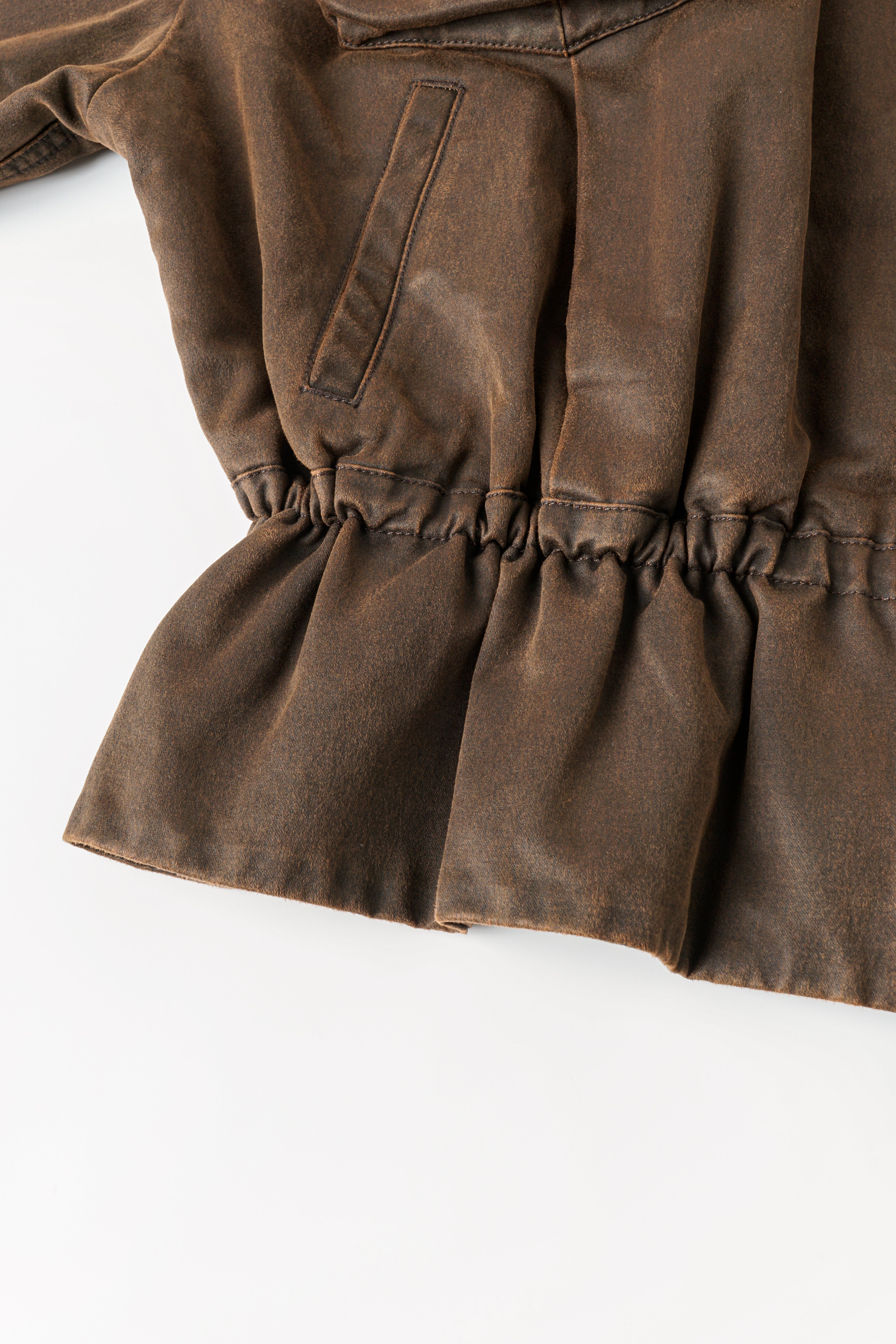 BROWN ELASTIC WAIST JACKET