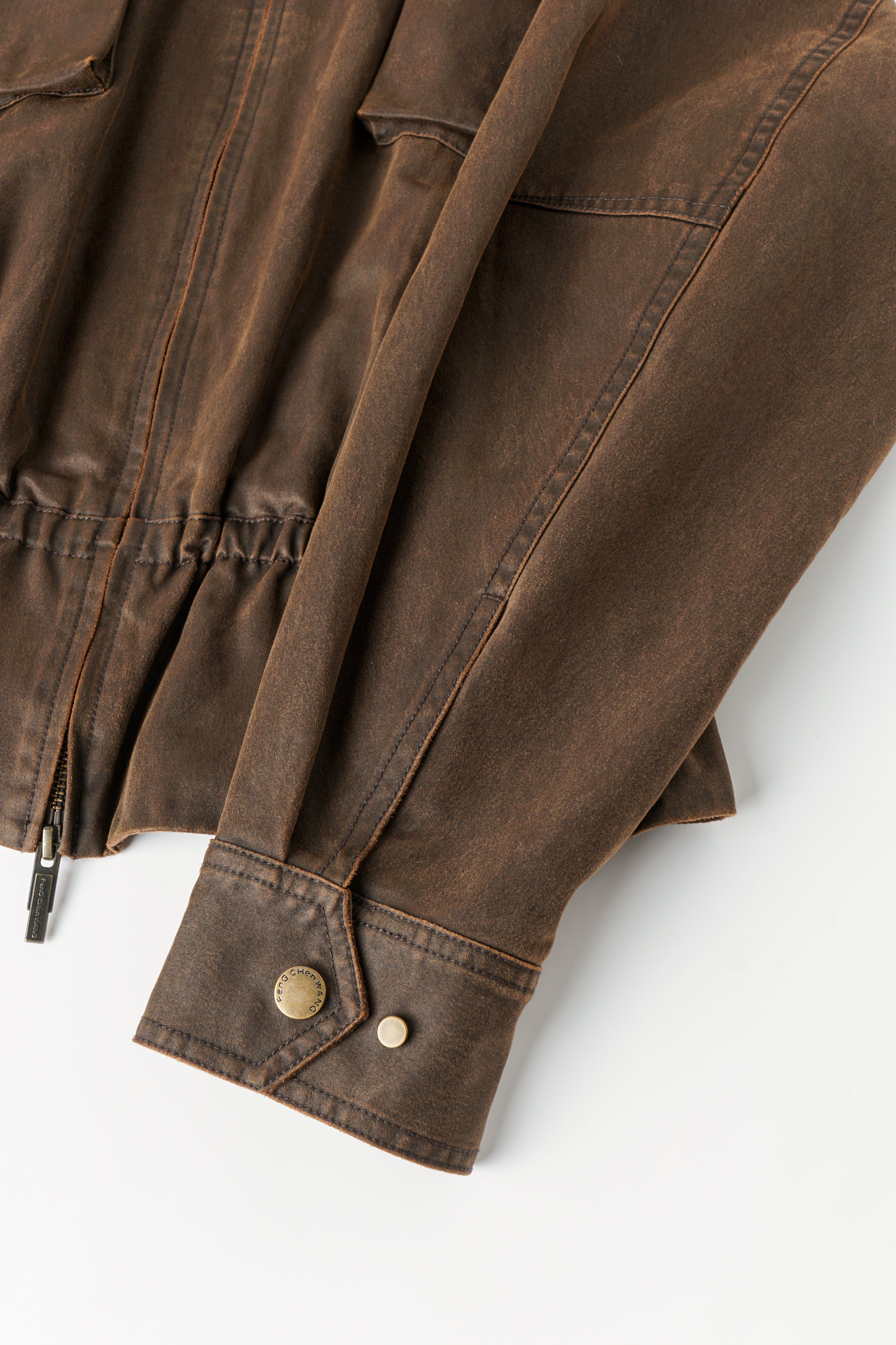 BROWN ELASTIC WAIST JACKET