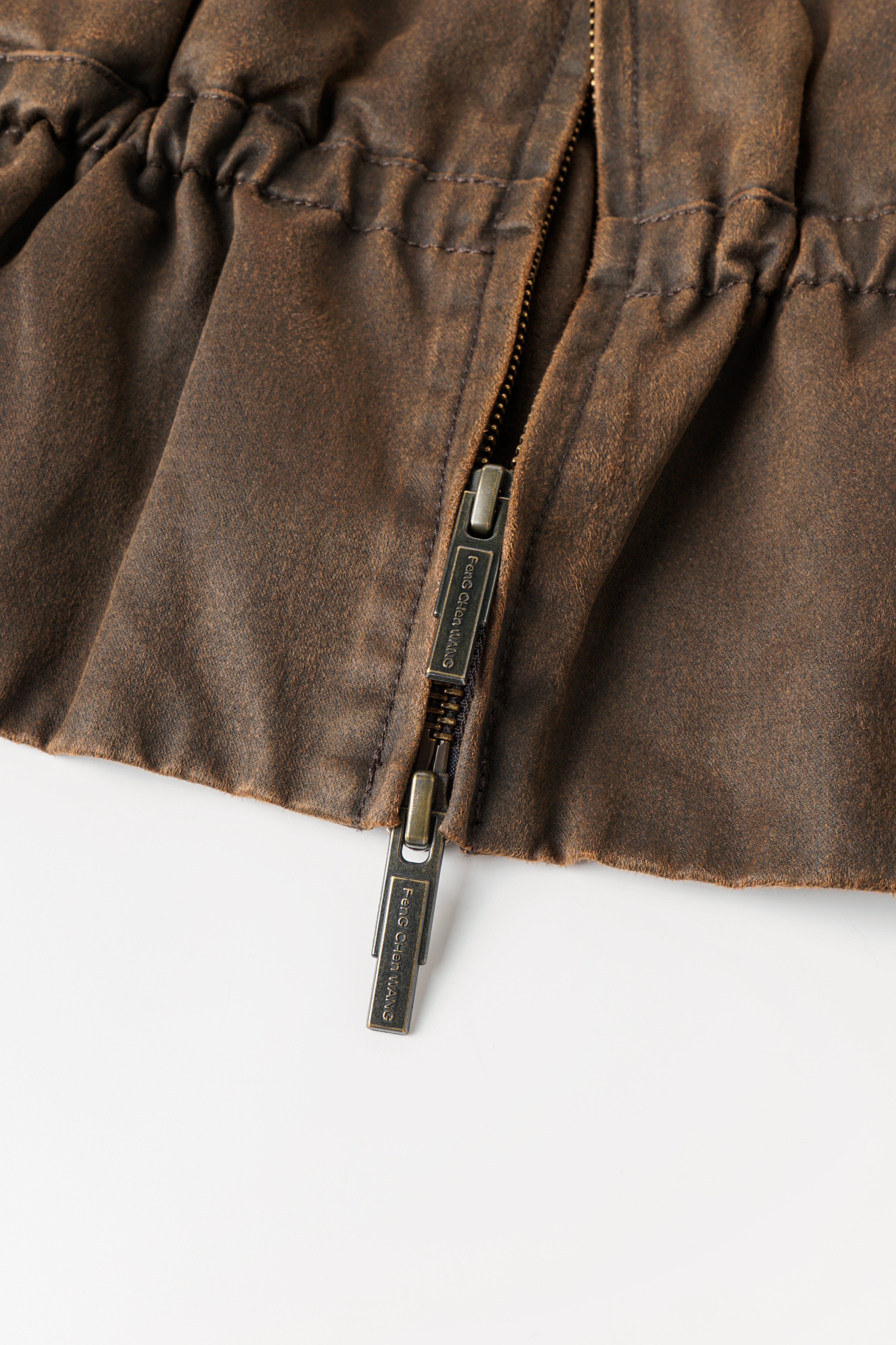 BROWN ELASTIC WAIST JACKET
