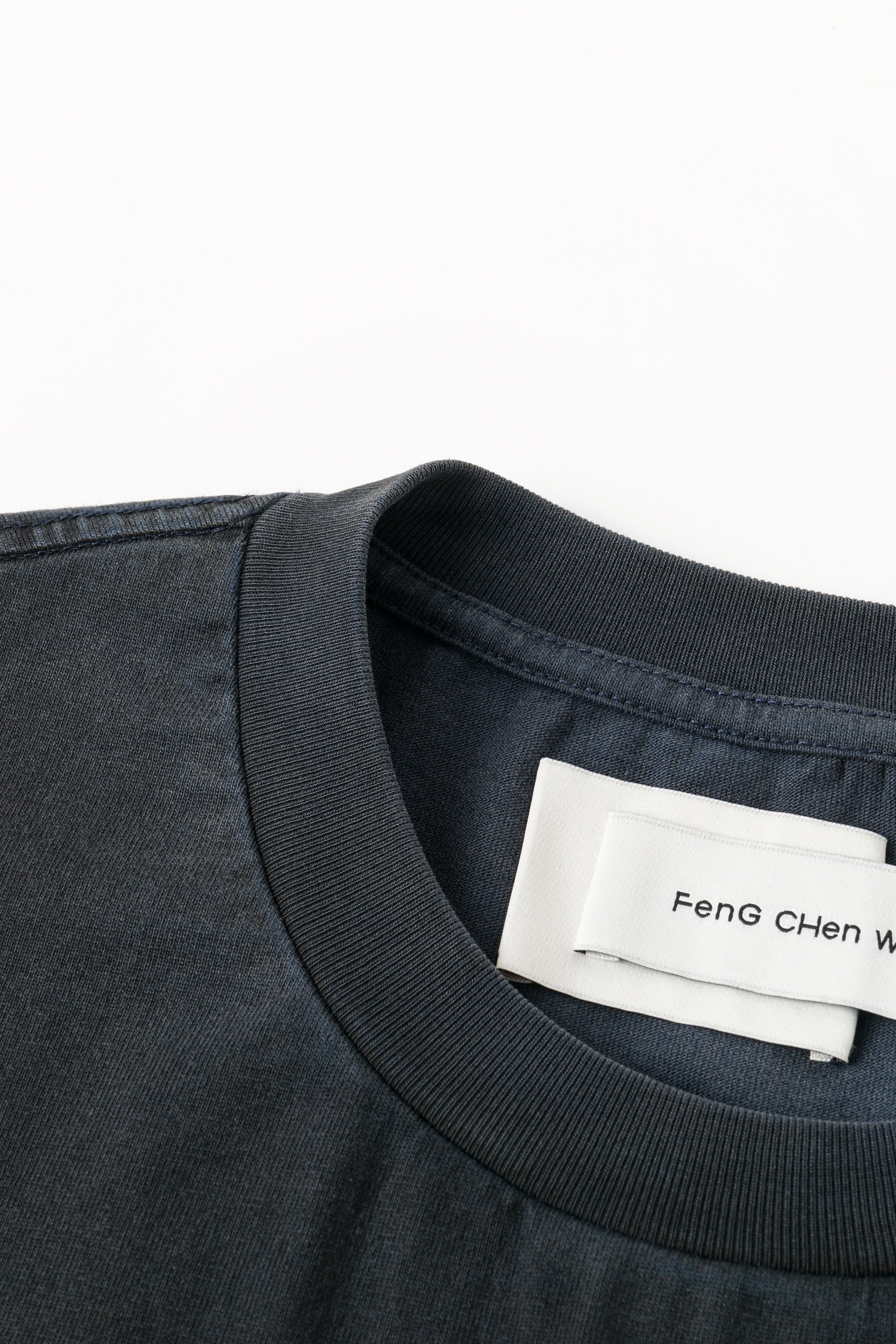 DARK NAVY WASHED SPRAY-DYED T-SHIRT