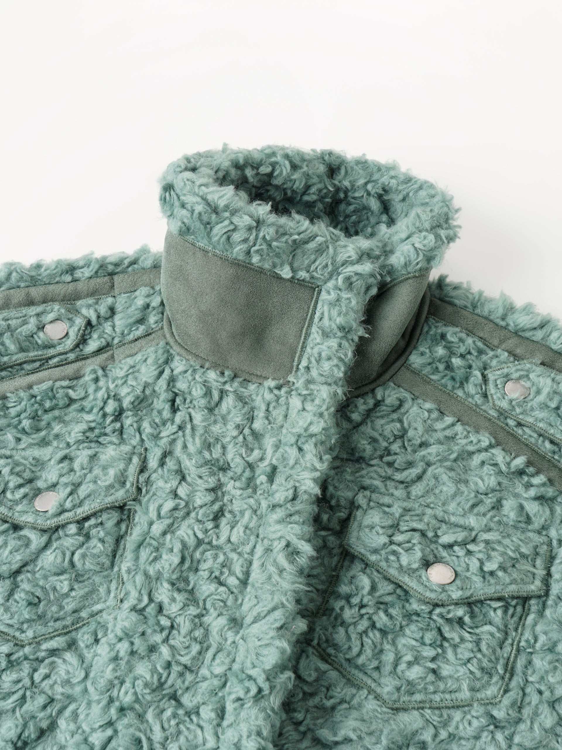 REVERSIBLE FAUX SHEARLING DOUBLE-COLLAR JACKET