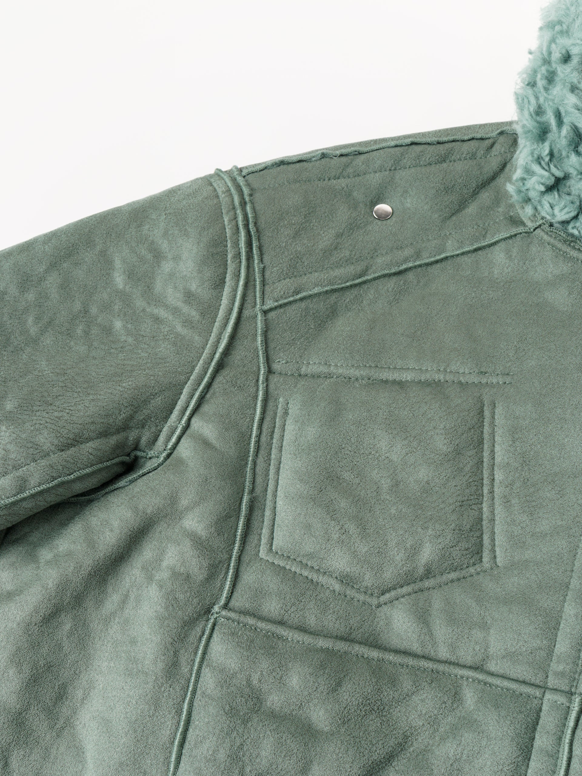 REVERSIBLE FAUX SHEARLING DOUBLE-COLLAR JACKET