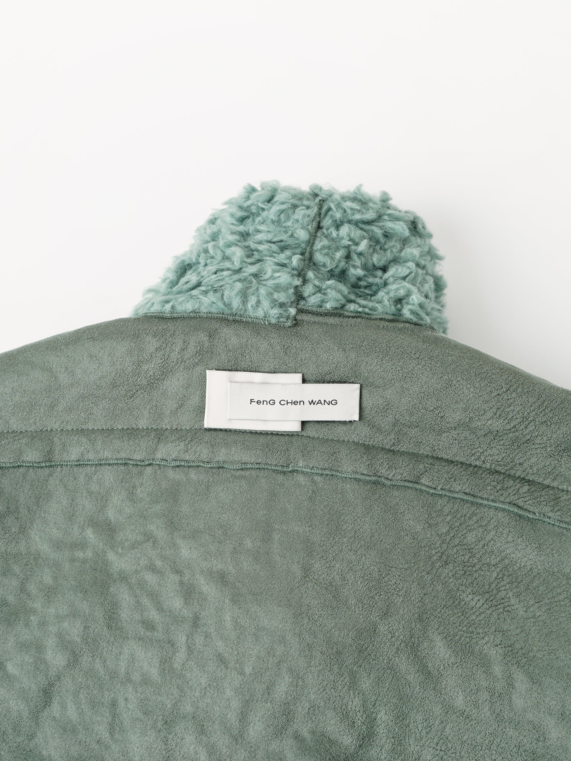 REVERSIBLE FAUX SHEARLING DOUBLE-COLLAR JACKET