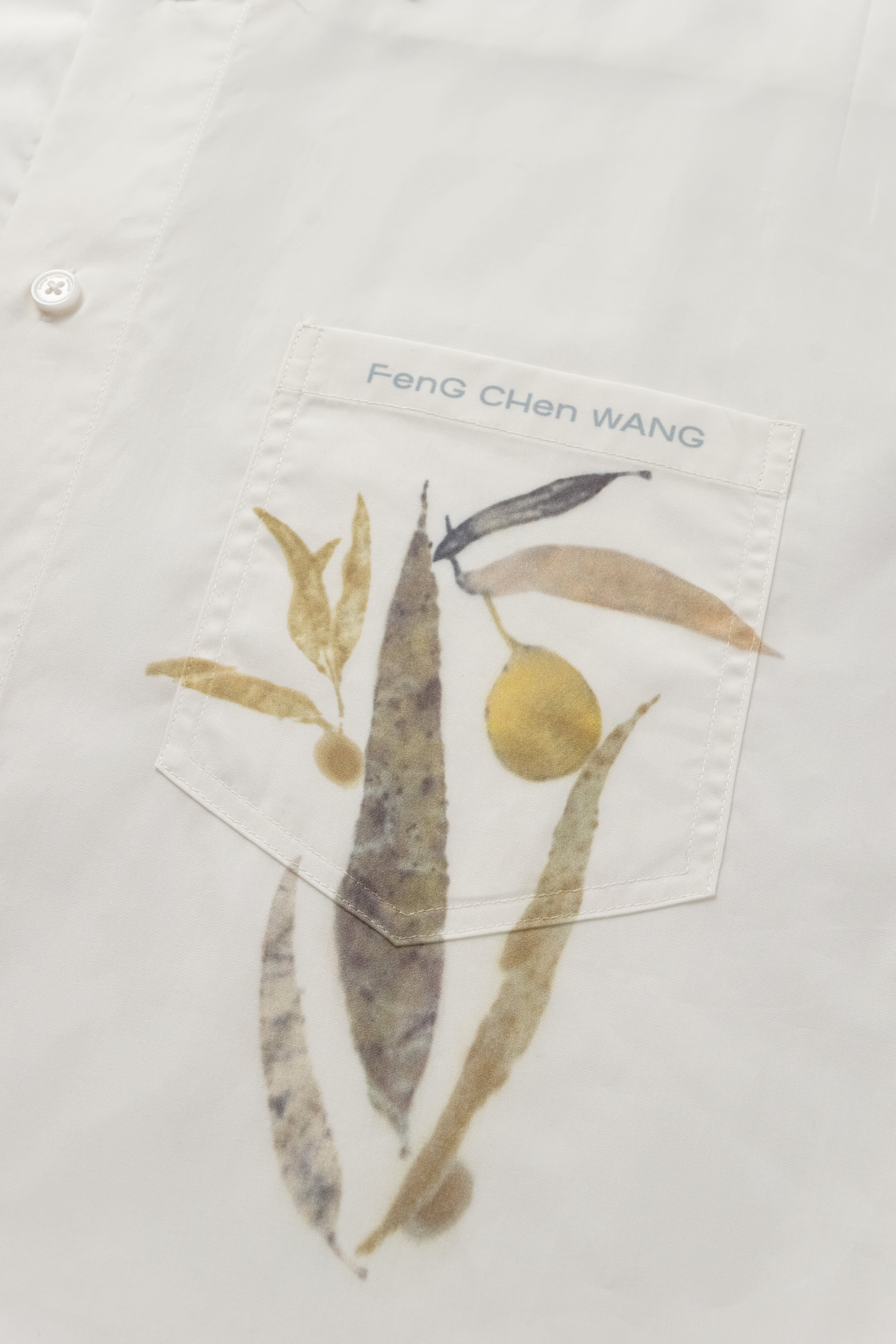OFFSET-PRINTED PLANT-DYED SHORT-SLEEVED SHIRT
