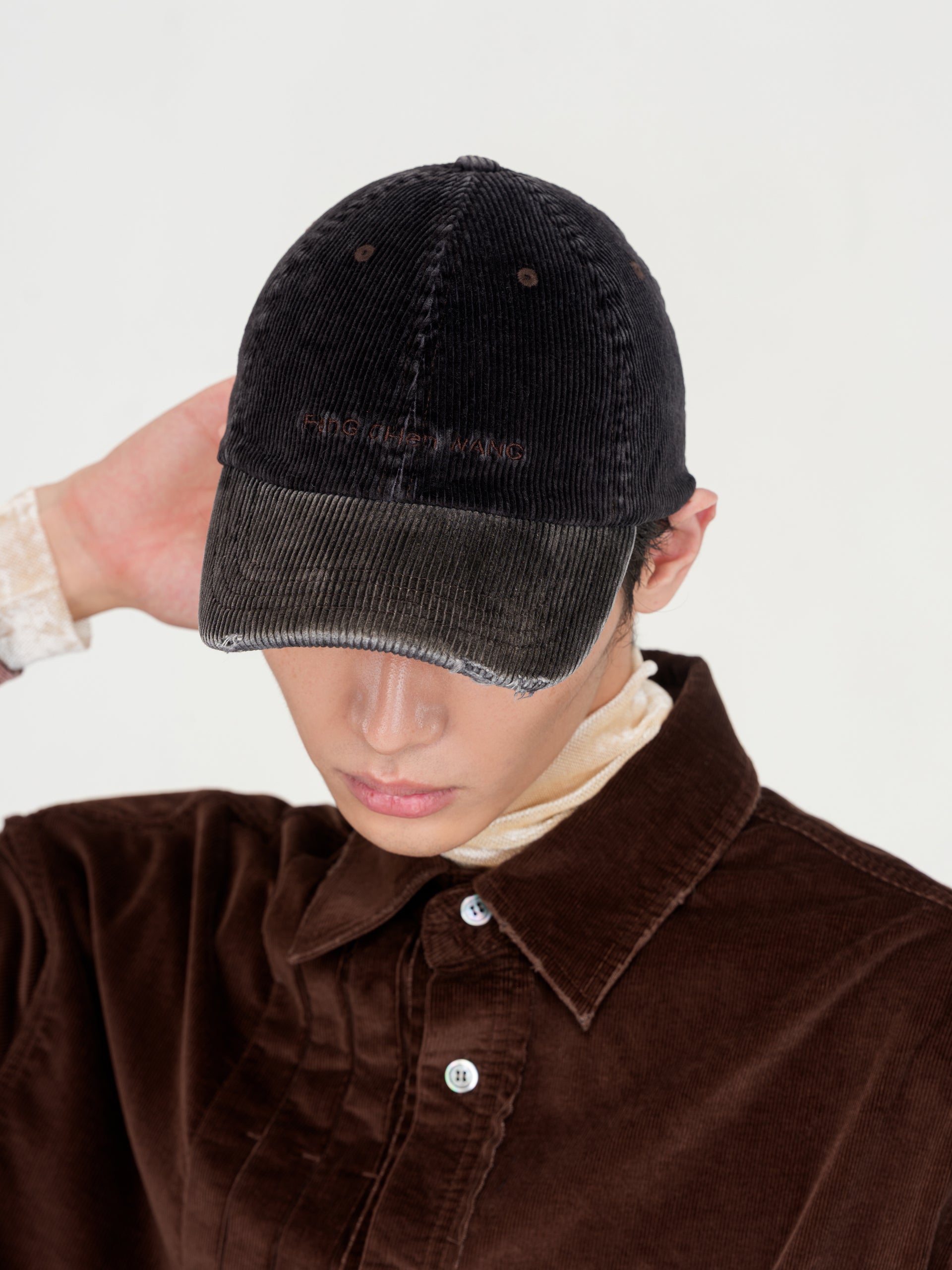 BROWN WASHED CORDUROY BASEBALL CAP