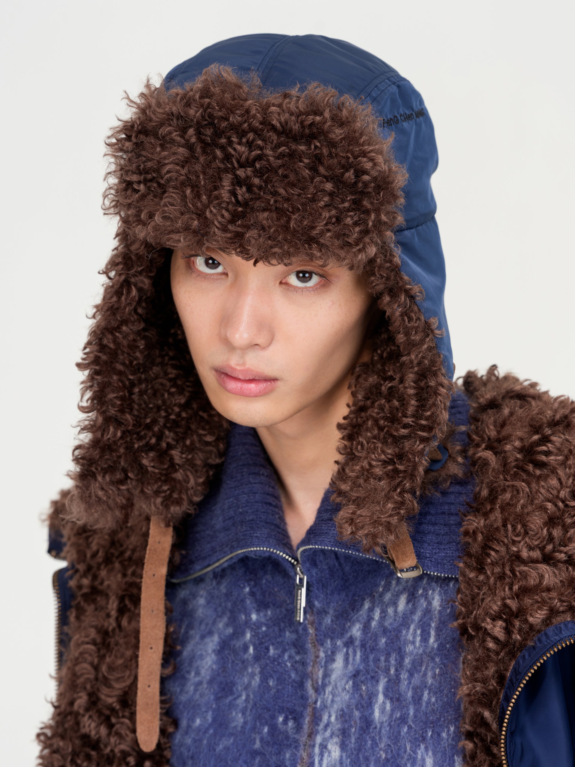 CAT EARFLAP NAVY BLUE HAT - Feng Chen Wang