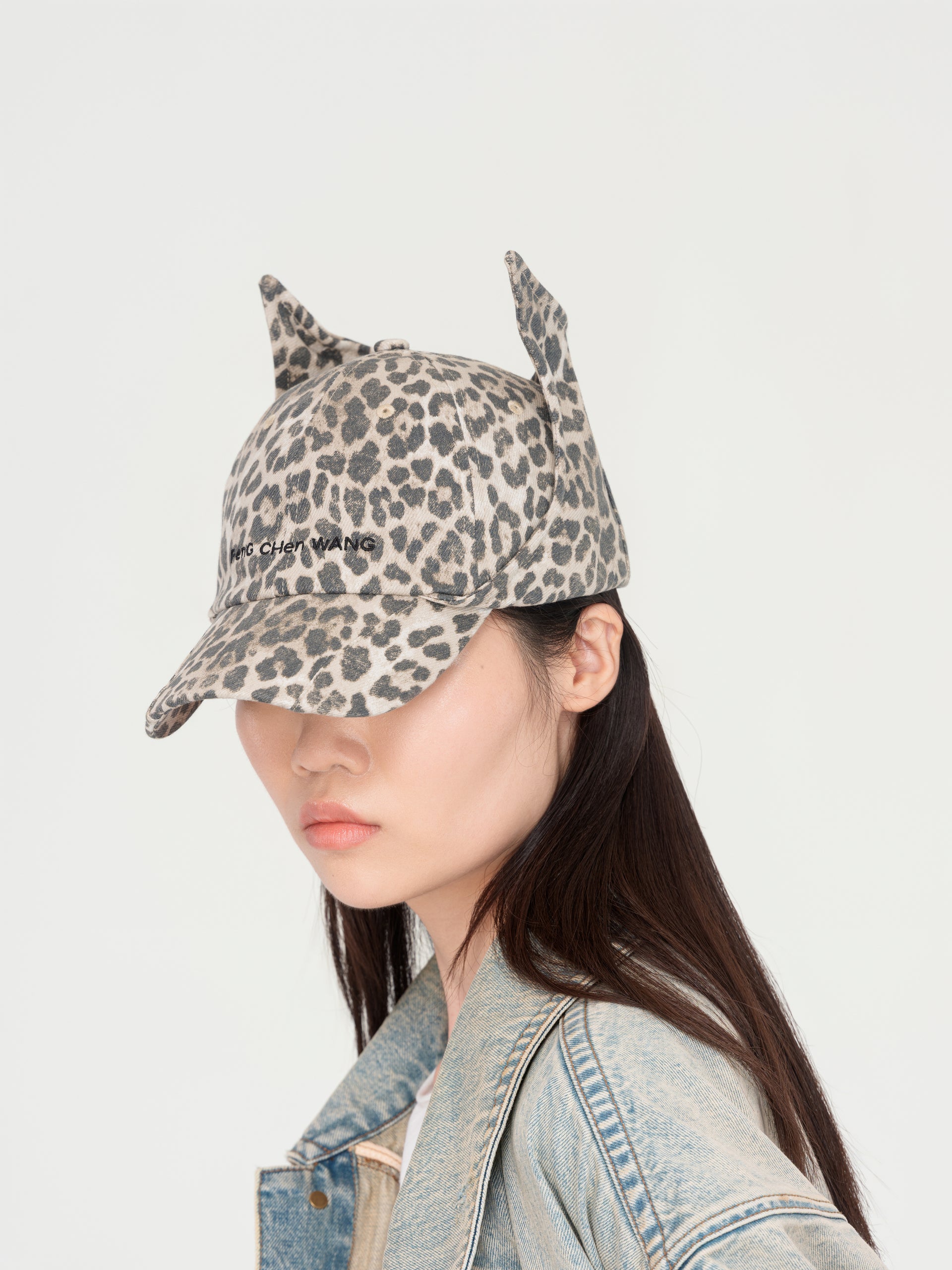 LEOPARD-PRINT CAT EAR CAP