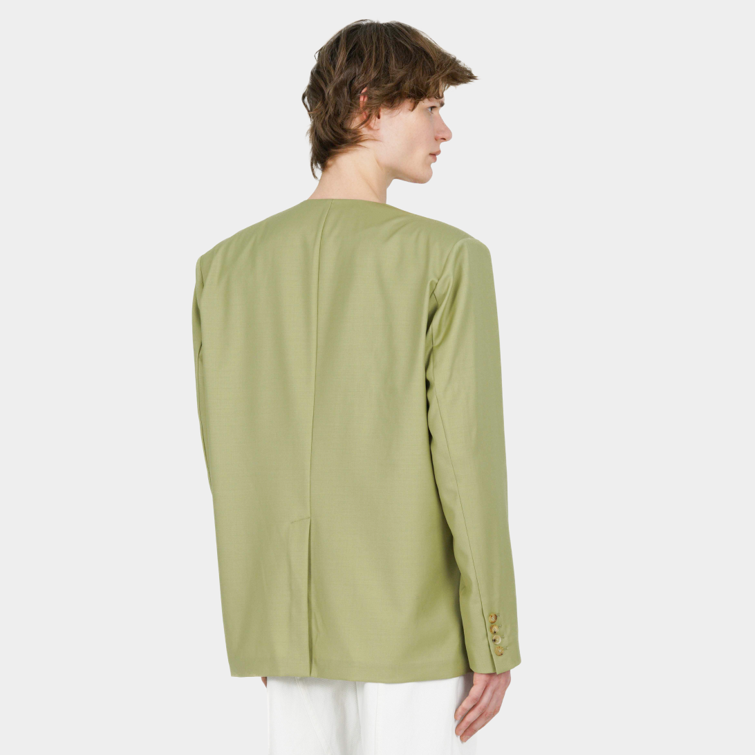 COLLARLESS SUIT BLAZER