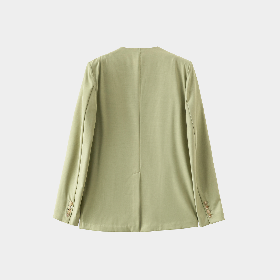 COLLARLESS SUIT BLAZER