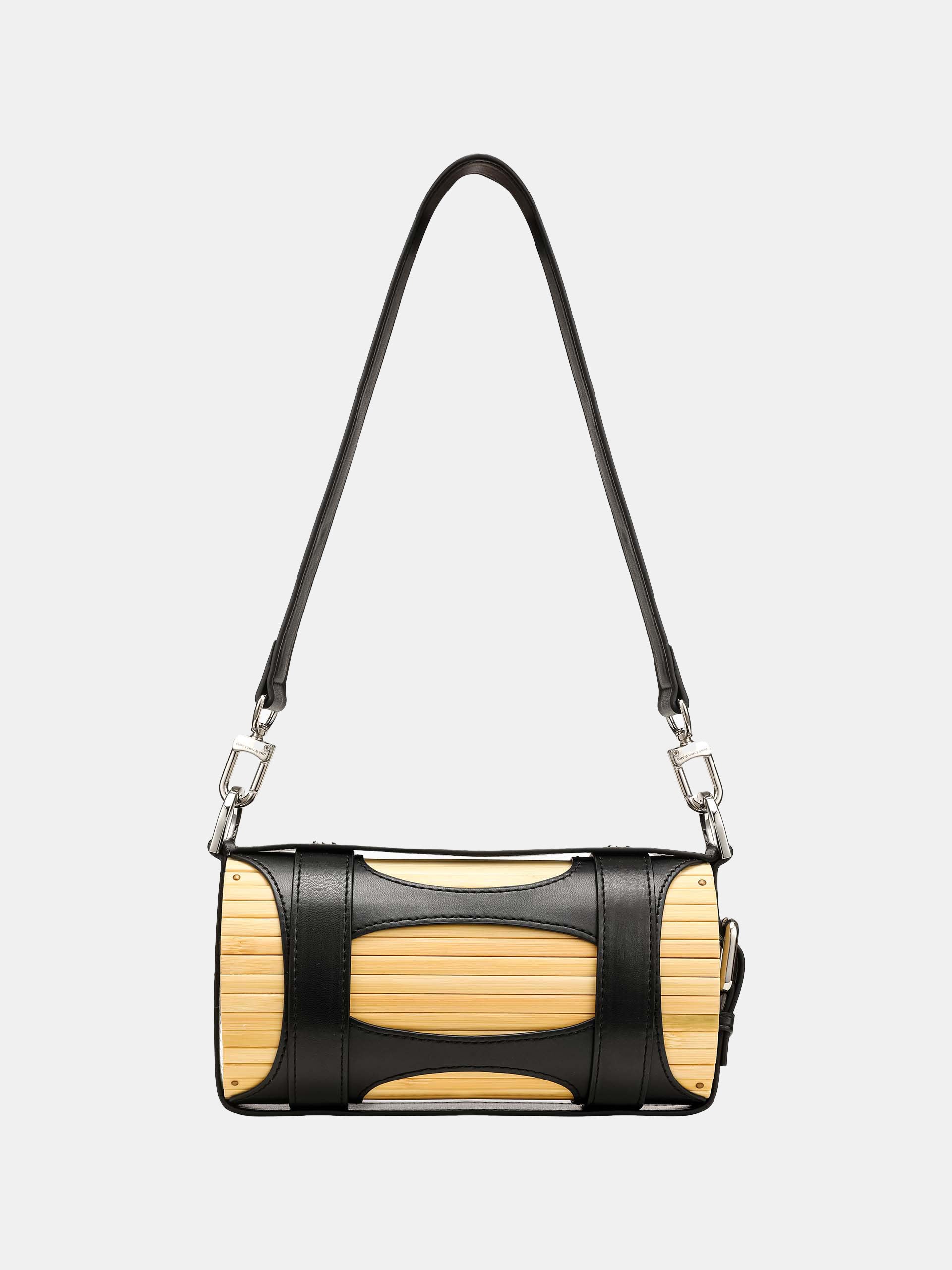 BLACK STRAP BAMBOO BAG