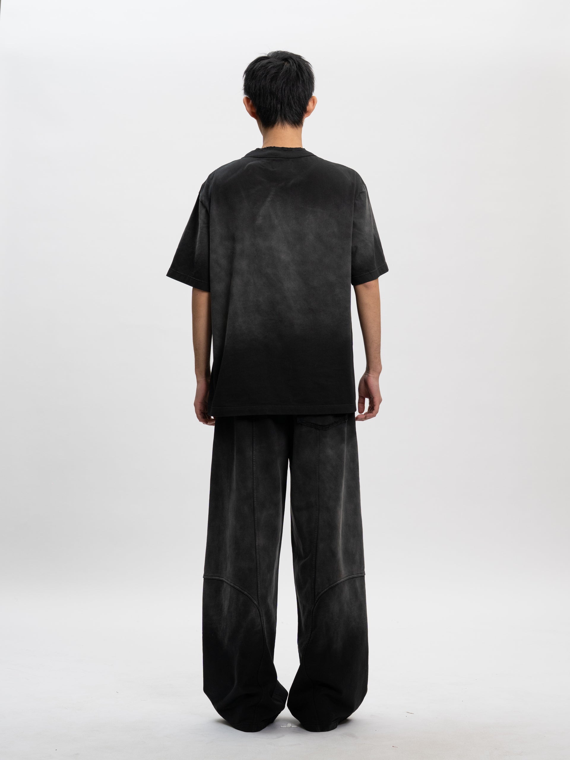 GREY GRADIENT WASHED T-SHIRT - Feng Chen Wang
