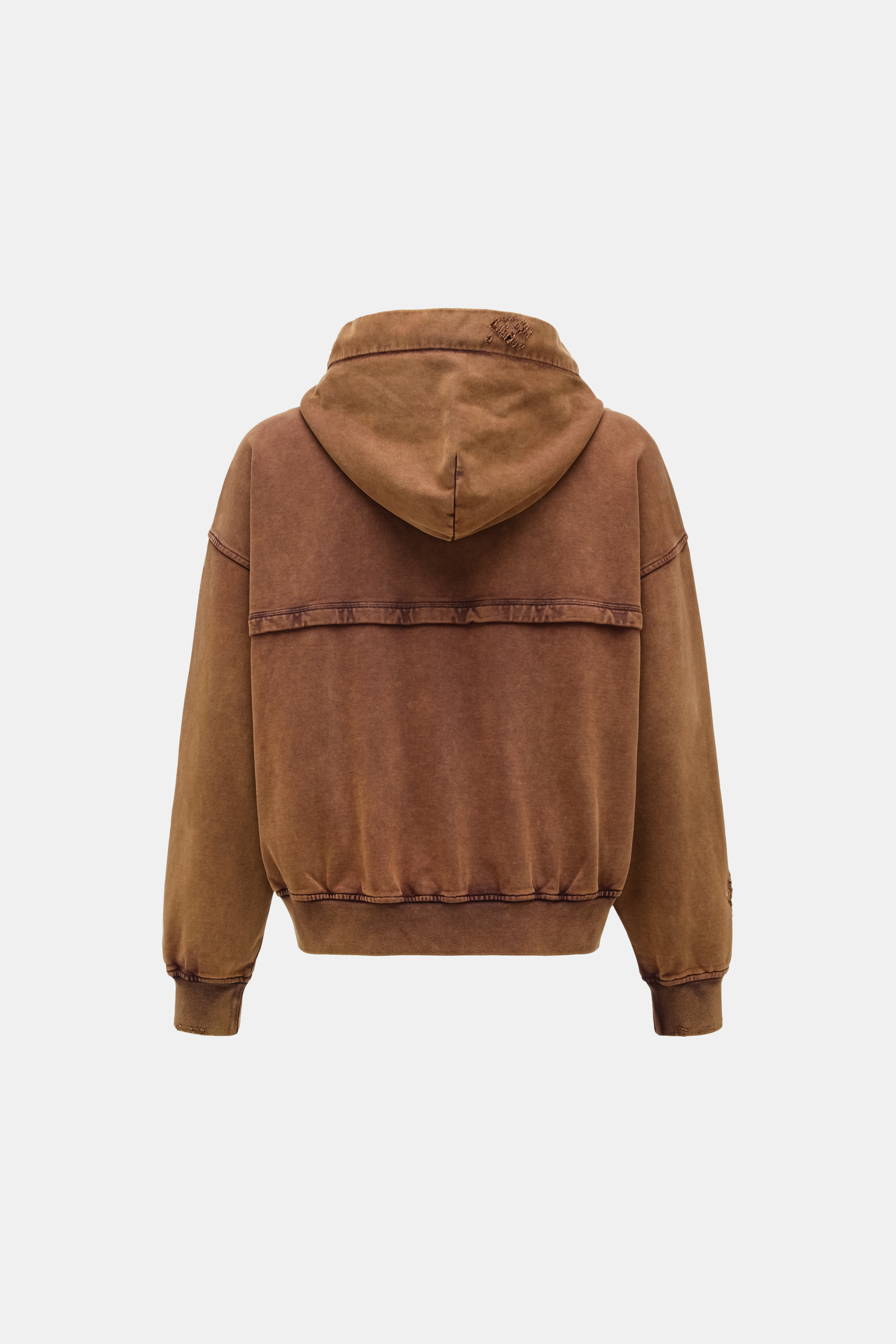 SANDWASHED RIPPED JERSY HOODIE