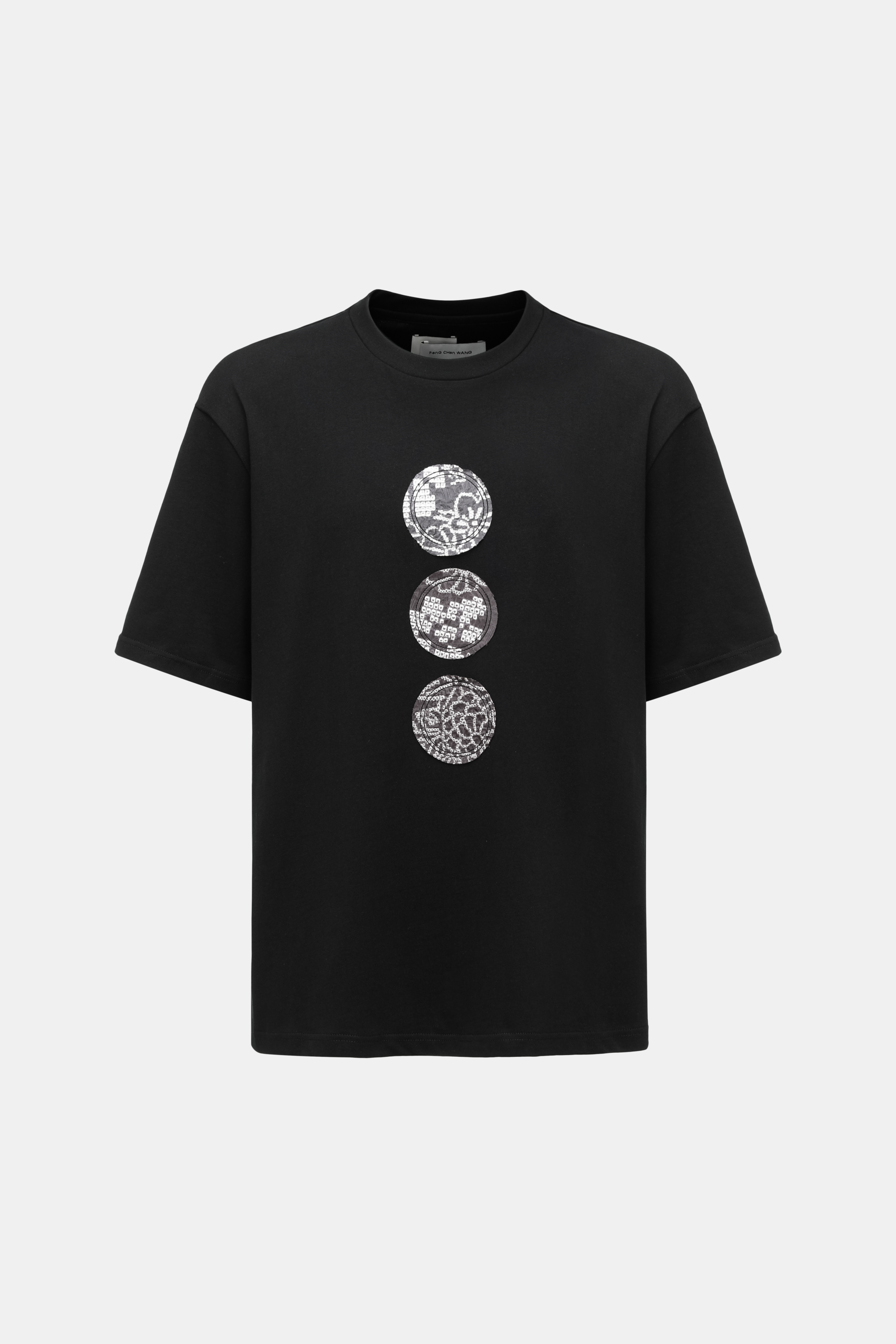 "YU ZI XIE" PATCH BLACK T-SHIRT