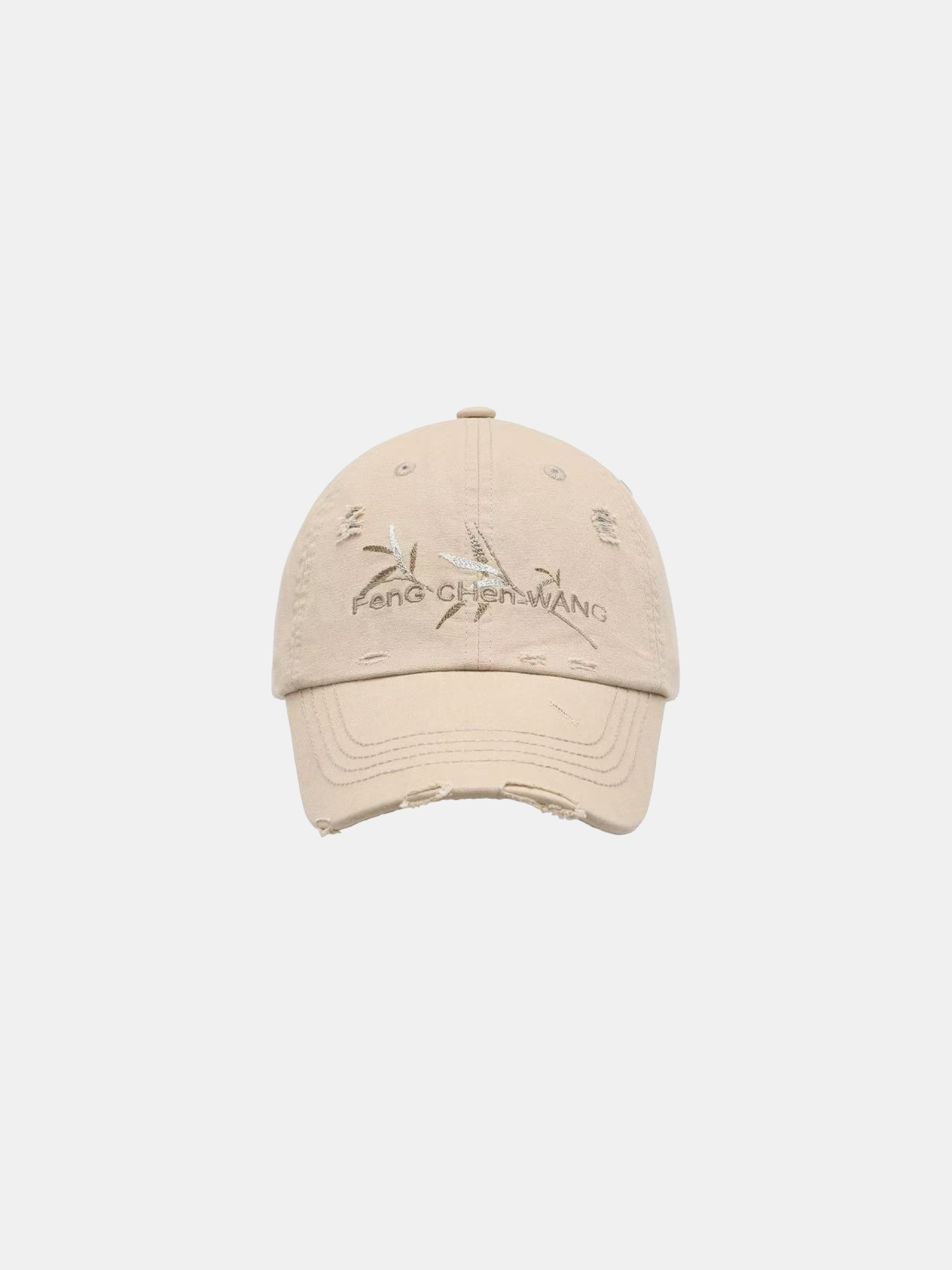 KHAKI BAMBOO EMBROIDERY BASEBALL CAP