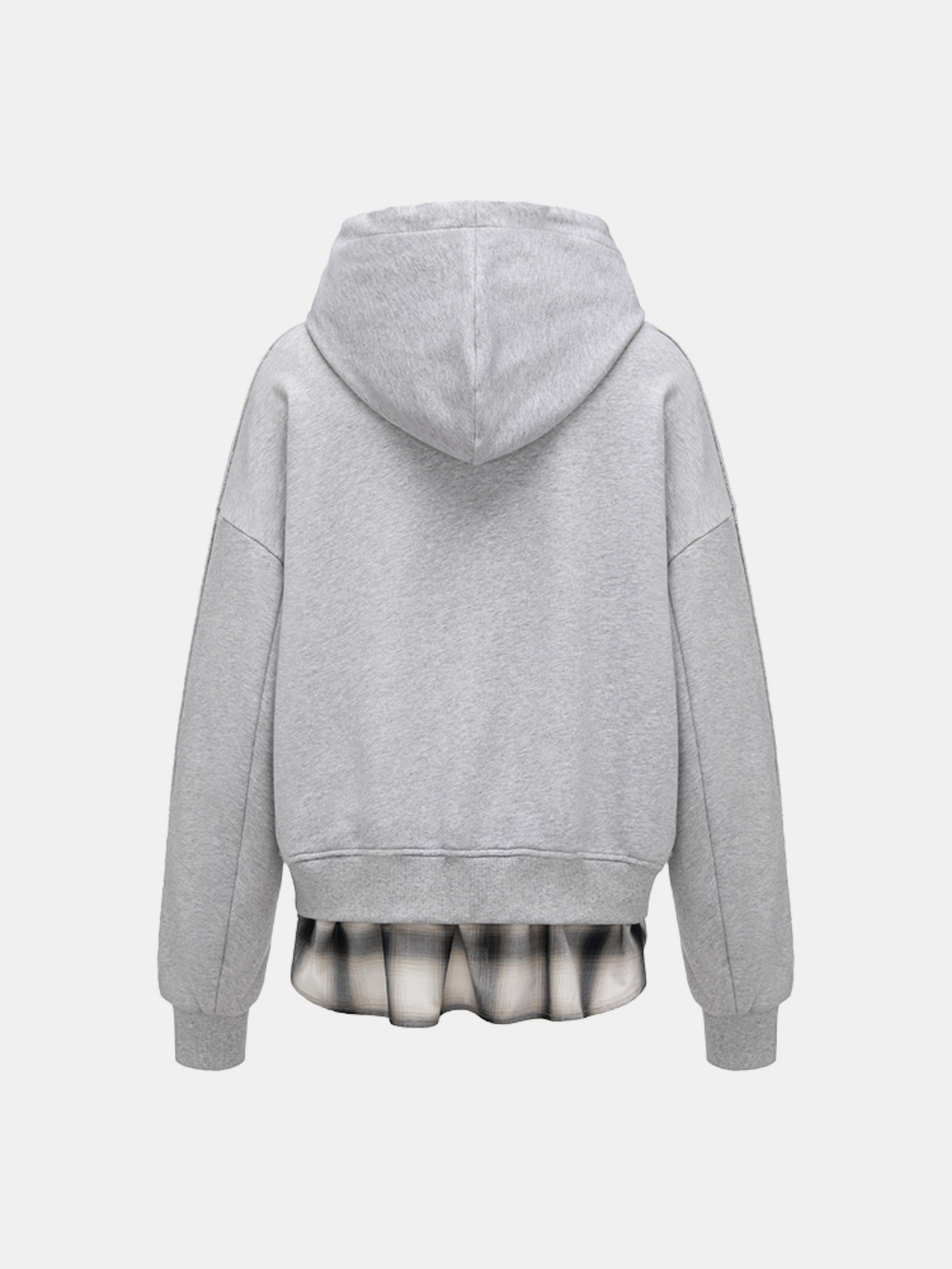 2 IN 1 ZIP HOODIE WITH CHECK SHIRT