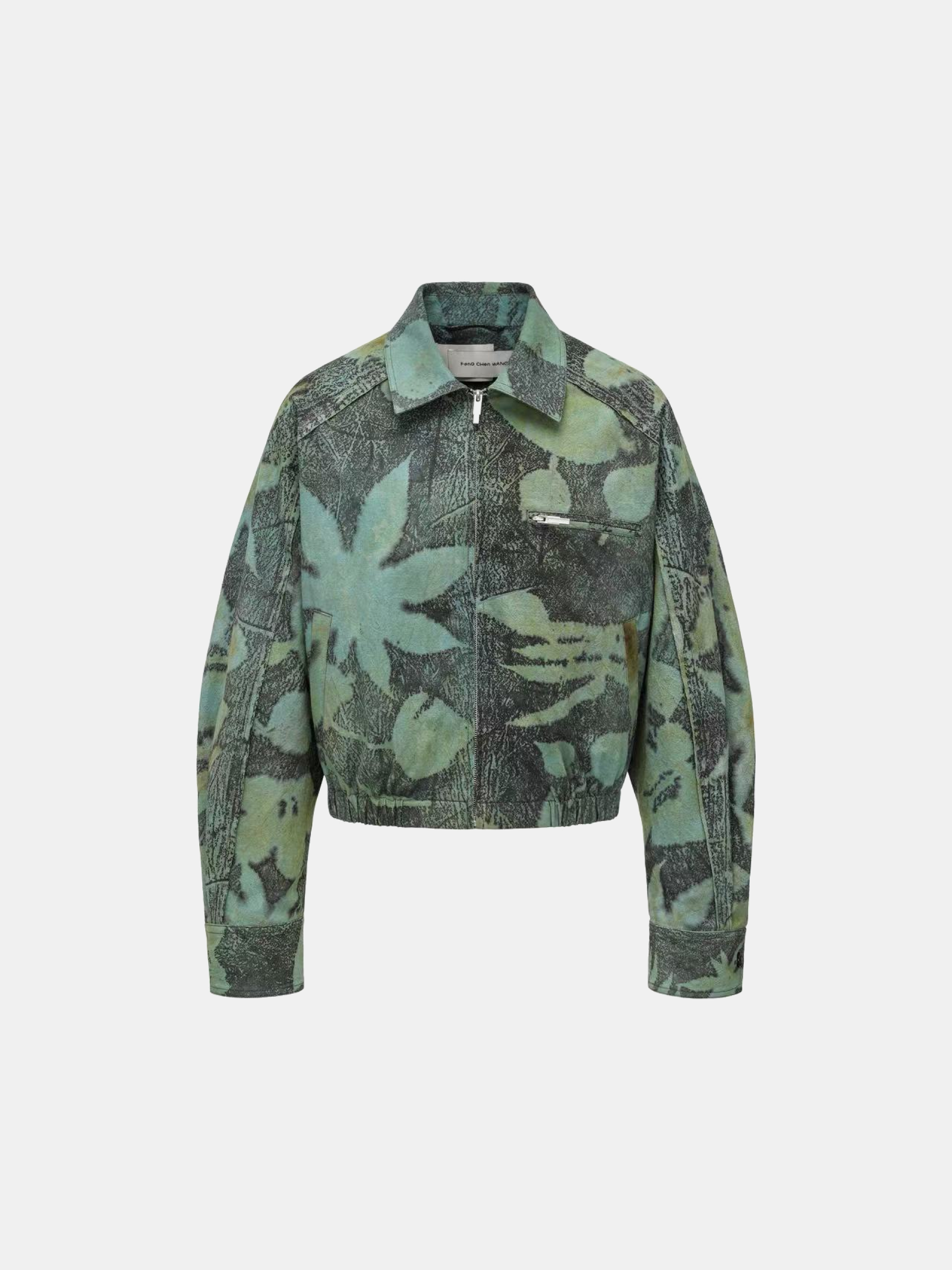CROPPED JACKET WITH PLANTS DYE ON ANTIQUE FABRIC