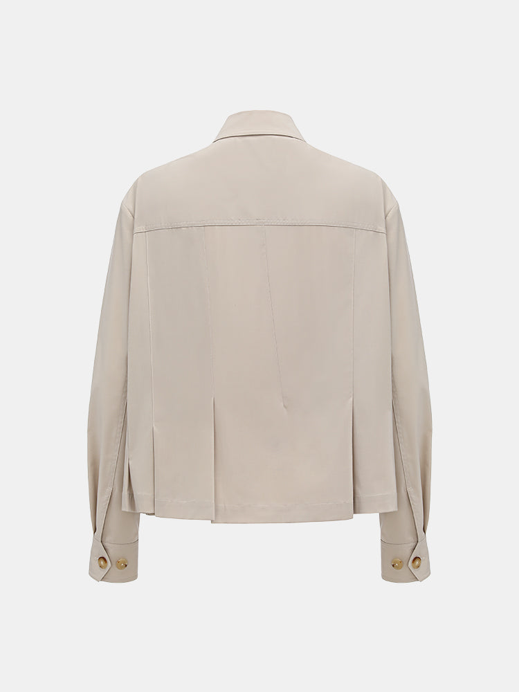 PLEATED SHIRT JACKET