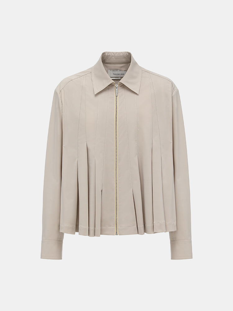 PLEATED SHIRT JACKET