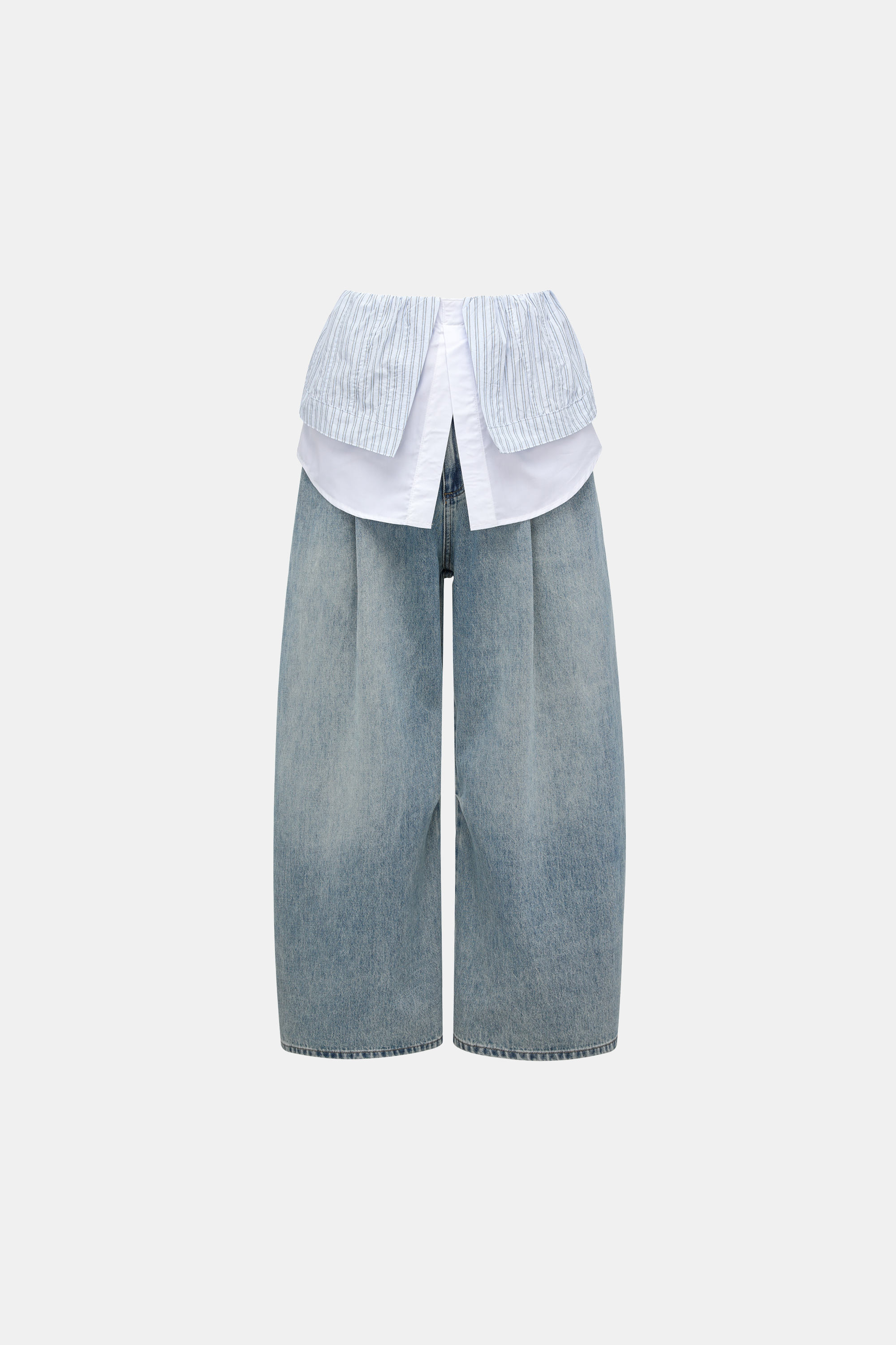 denim dress slacks Stephen Pleated Denim Trousers
