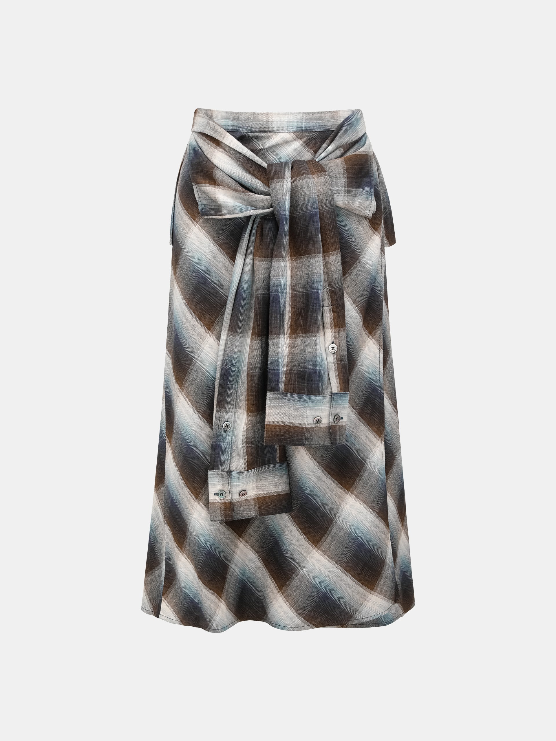 DECONSTRUCTED SHIRT-STYLE PLAID SKIRT