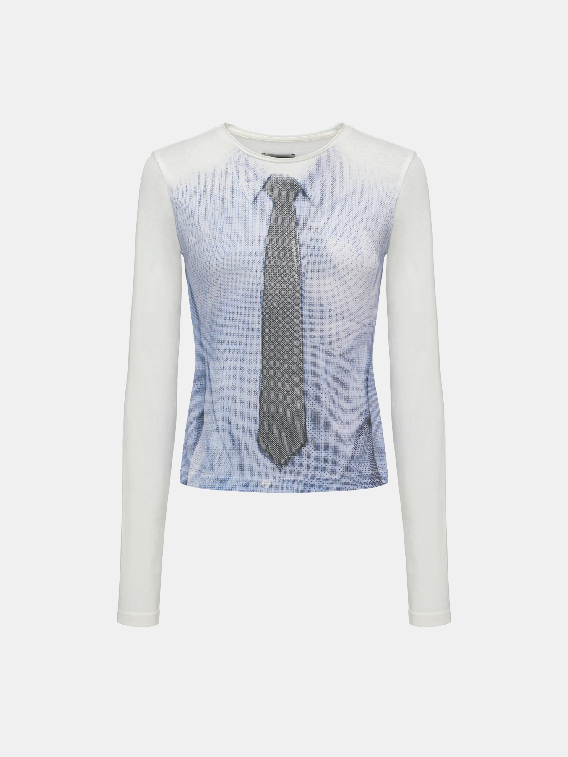 DISLOCATED COLLAR TIE-PRINT TEE - Feng Chen Wang