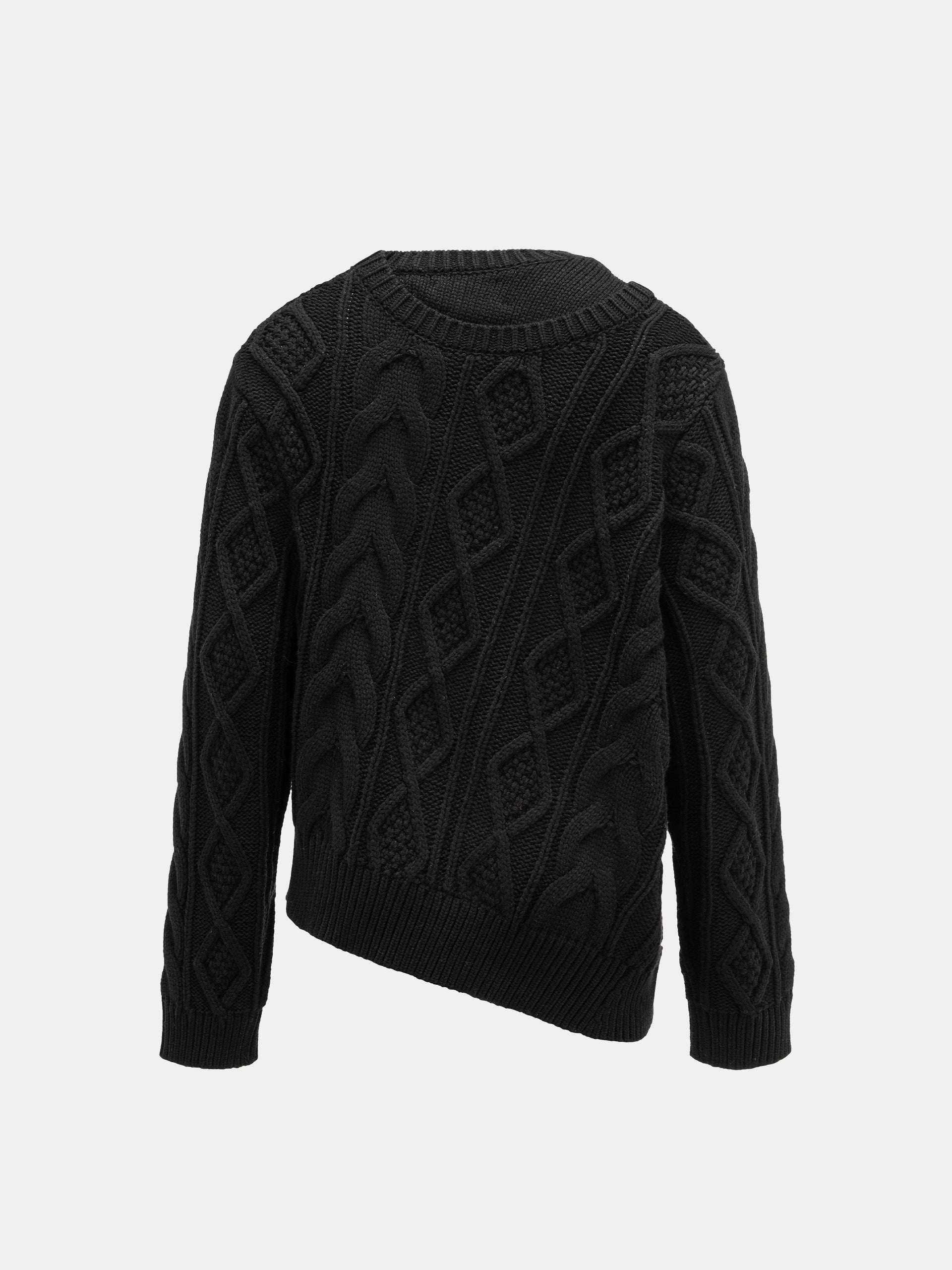 DOUBLE-COLLAR CABLE KNIT JUMPER