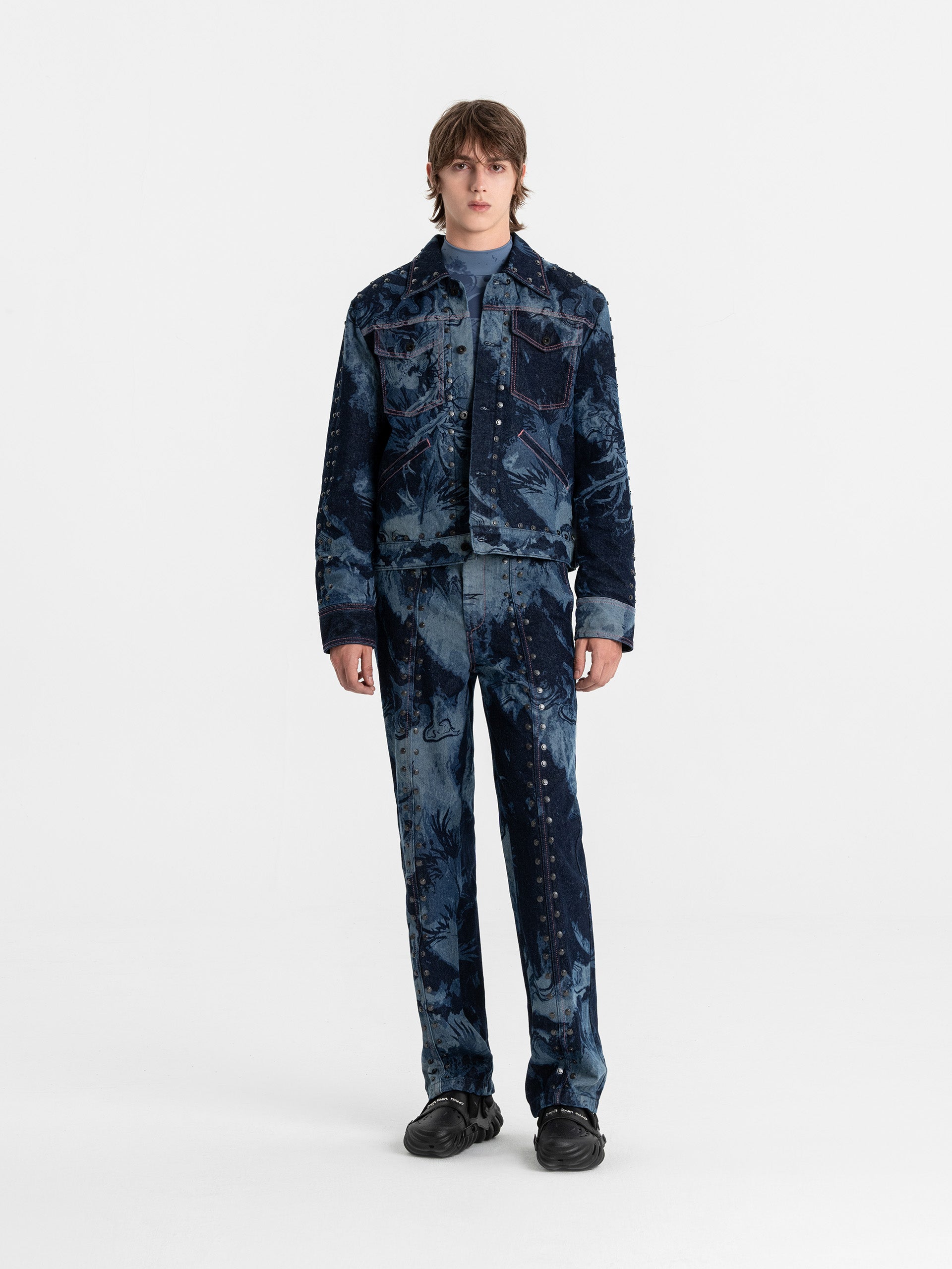 LASER PRINTED PHOENIX DENIM JACKET - Feng Chen Wang