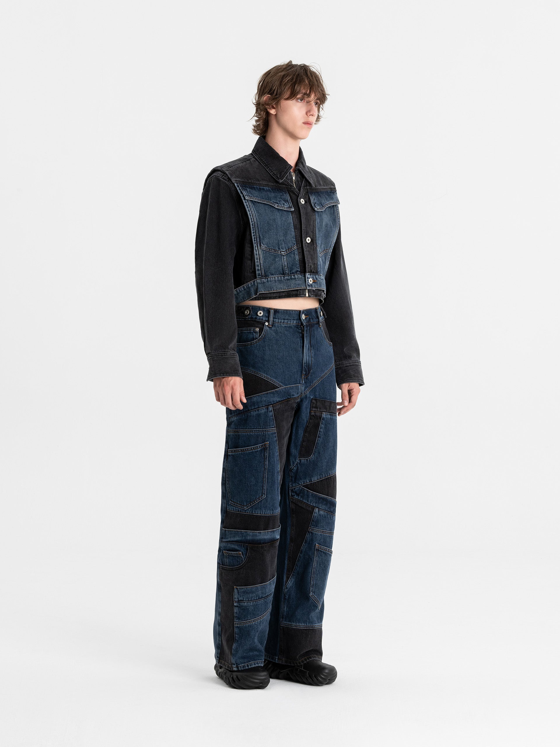 Feng Chen Wang 2 IN 1 PANEL DENIM JACKET